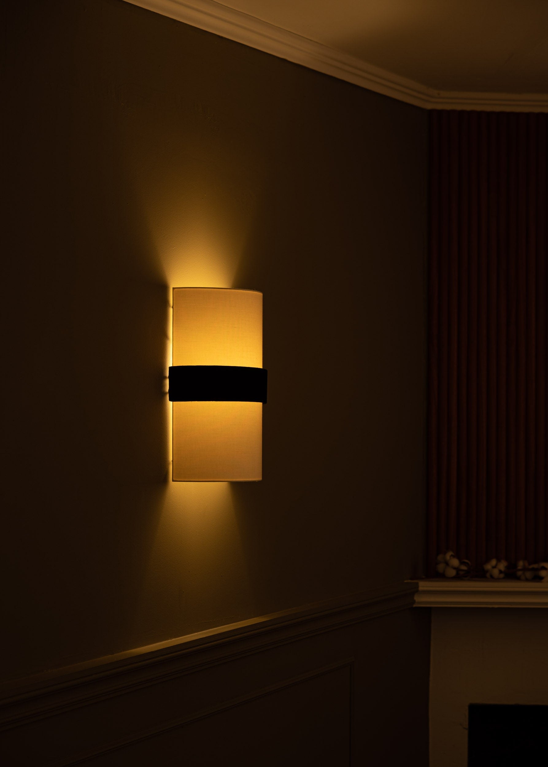 'Duono' Black Velvet Wall Light — side angle