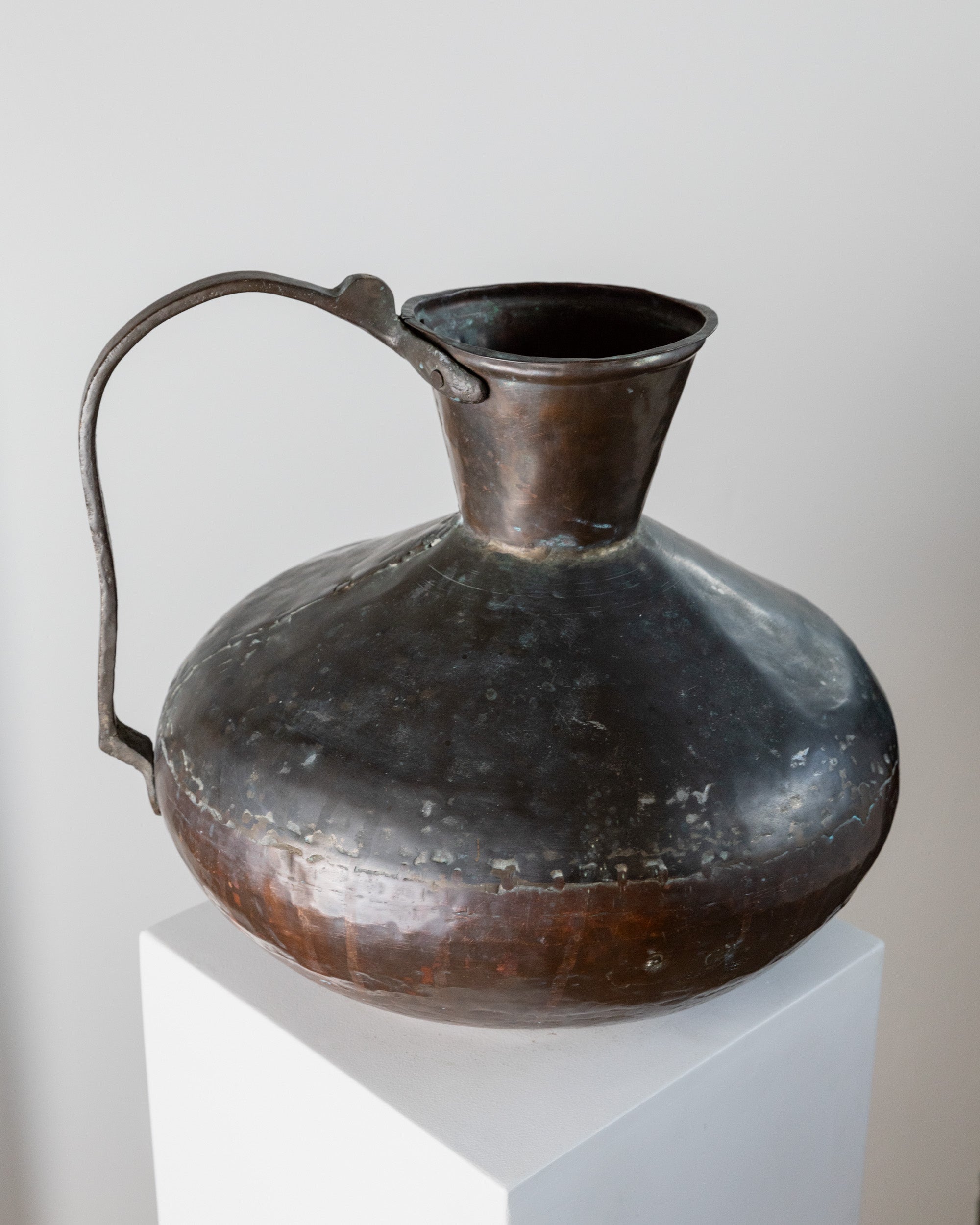 Antique Copper and Bronze Jug, Italy 1700s