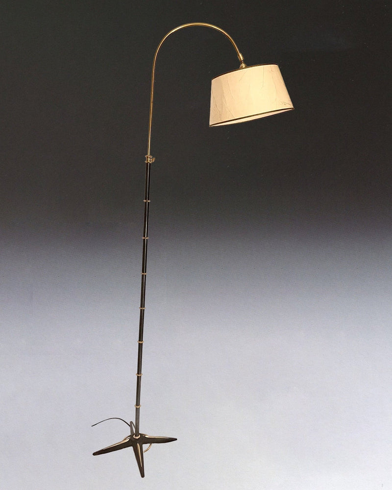 Neoclassical floor lamp by Gilles Sermadiras for the Maison & Jardin by STUDIO ASAC | The Oblist — metal base, white shade