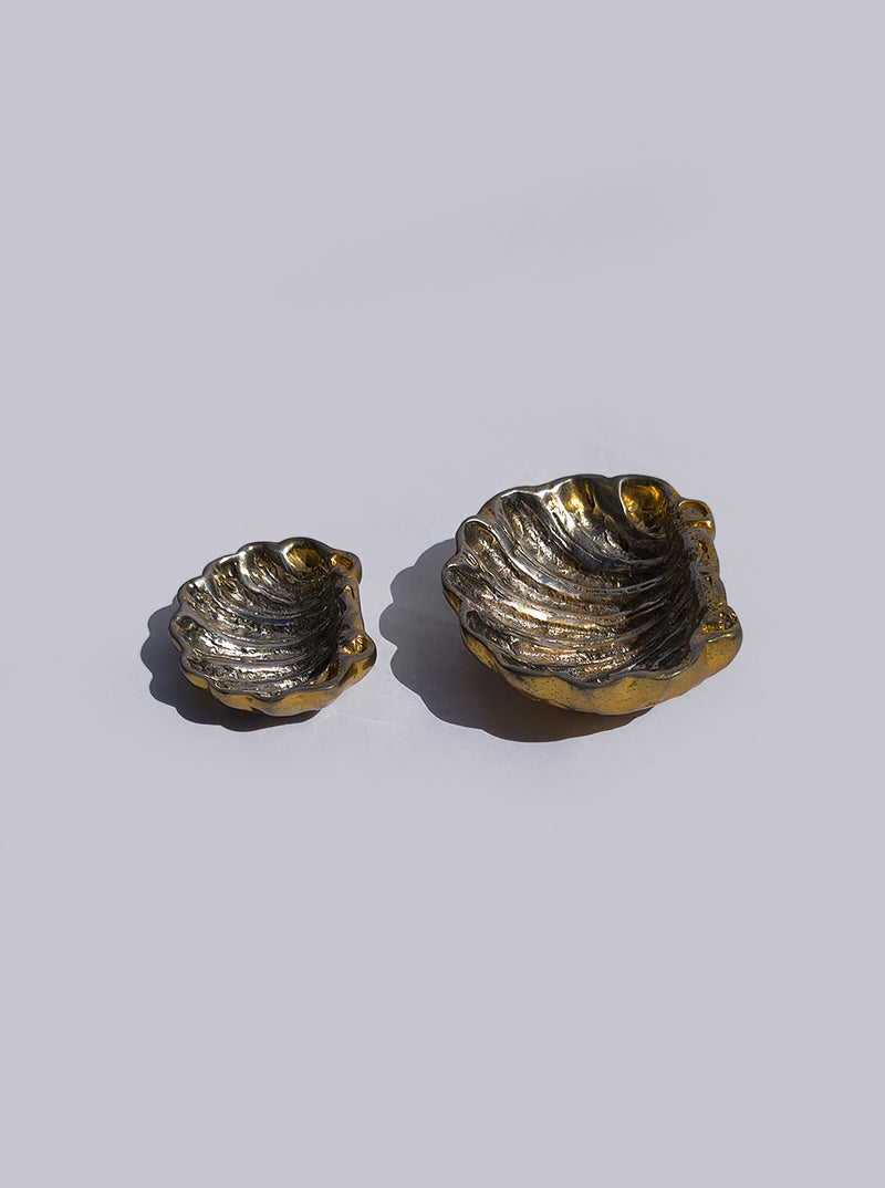 Duo of Brass Shell Vide Poches by Les Objoies | The Oblist