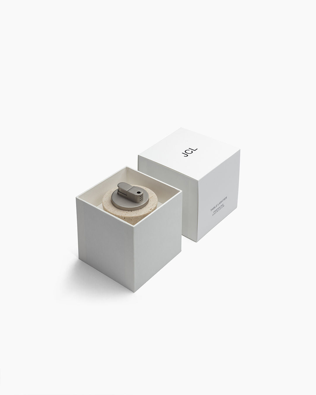 Metal and Stone Travertine - Table Lighter — close-up