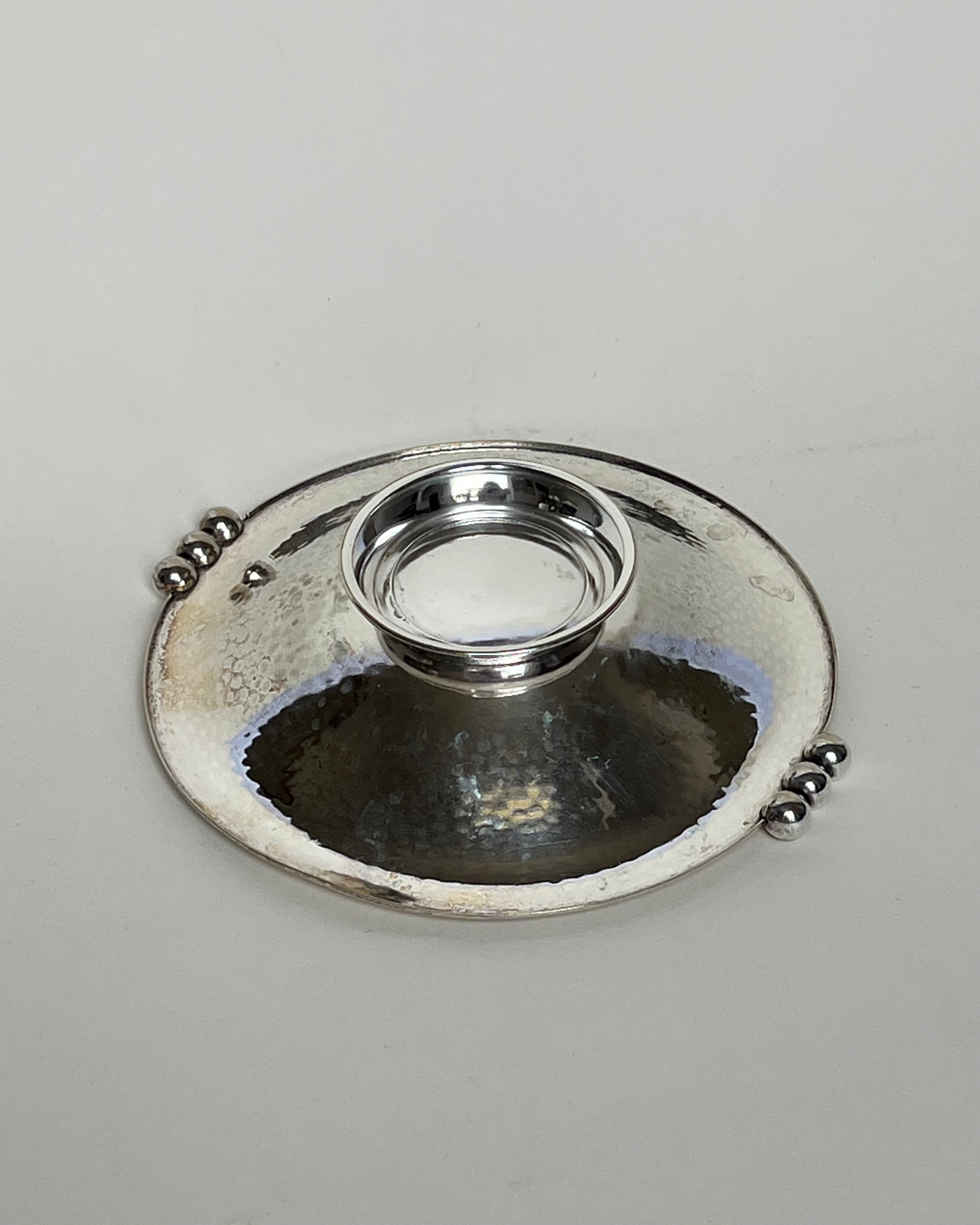 Hammered Dish in Silver — lifestyle setting