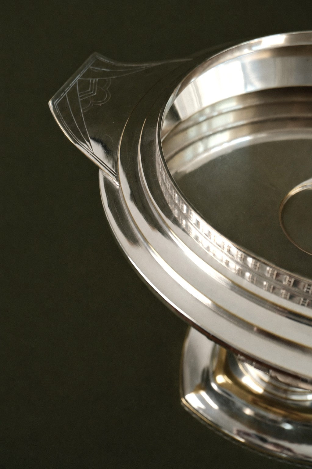 Art Deco Silver-Plated Bowl — side angle