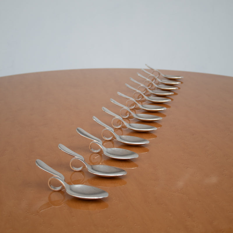 Set of 12 Tasting Spoons by Broggi Milano | The Oblist — stainless steel, modern design
