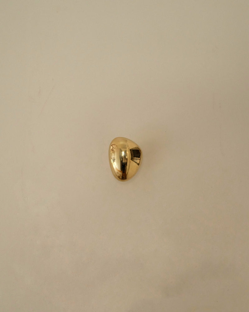 MOMI Cabinet Knob/Wall Hook Short by Maha Alavi | The Oblist — polished gold finish