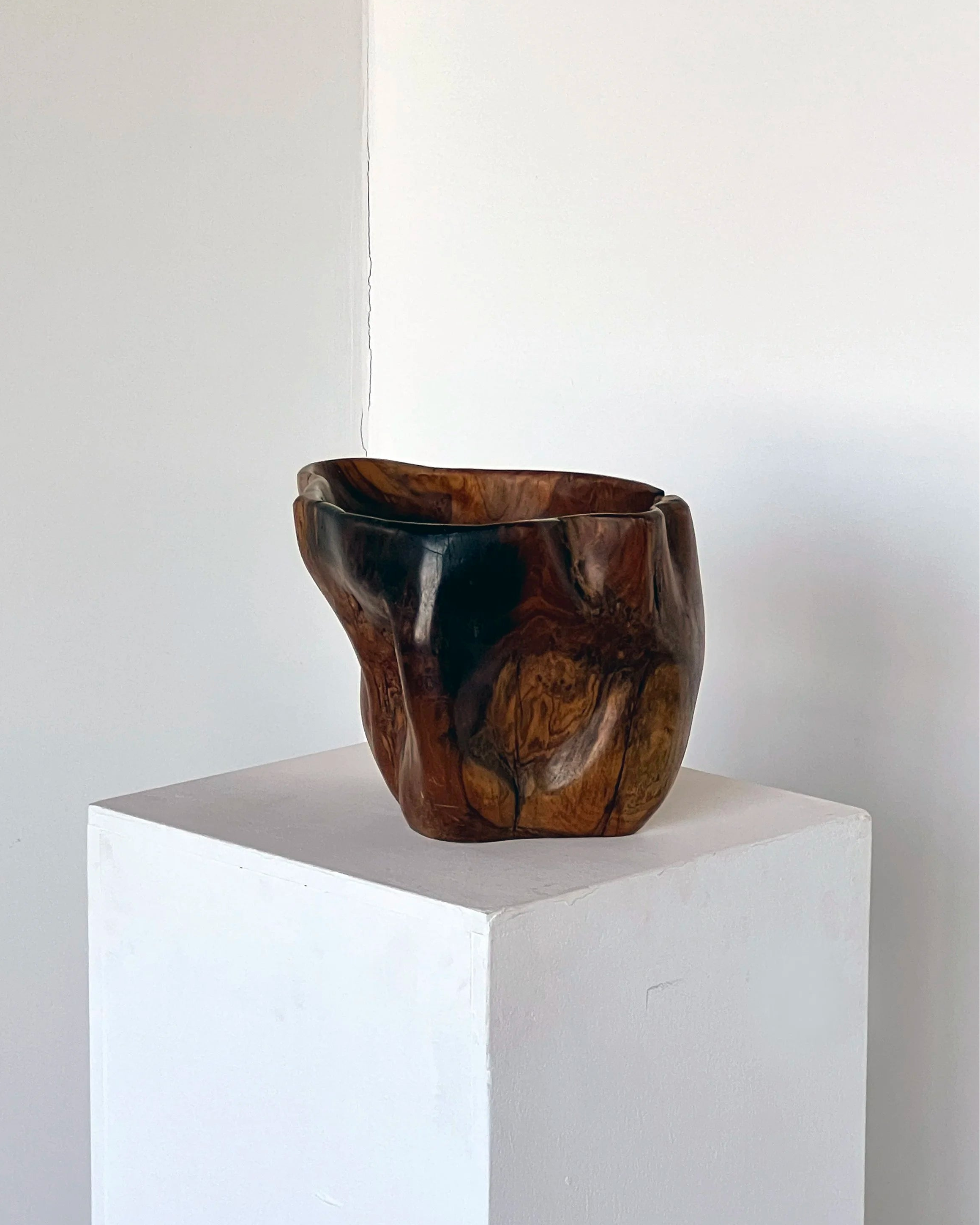 Carved organic form wooden bowl by Porter Studio | The Oblist