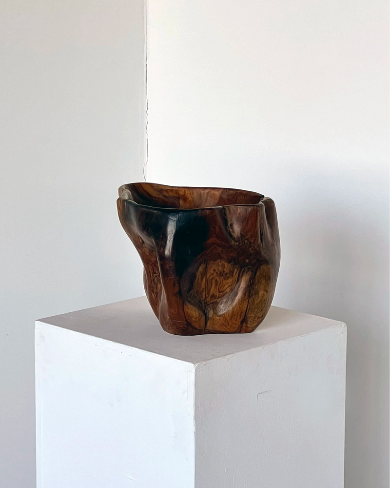 Carved organic form wooden bowl by Porter Studio | The Oblist