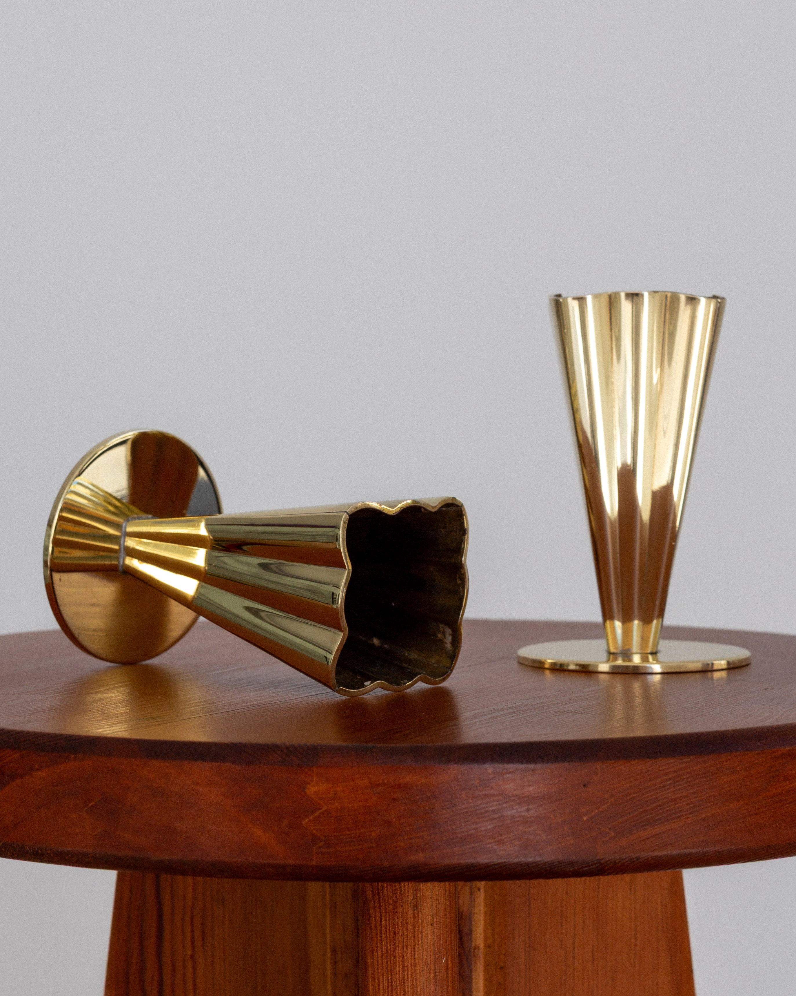 Scandinavian Modern Brass Vases, 1950s