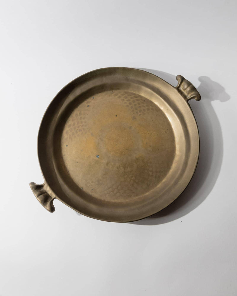 1960s Brass Tray, by Collini South Tyrol — top view of polished brass surface