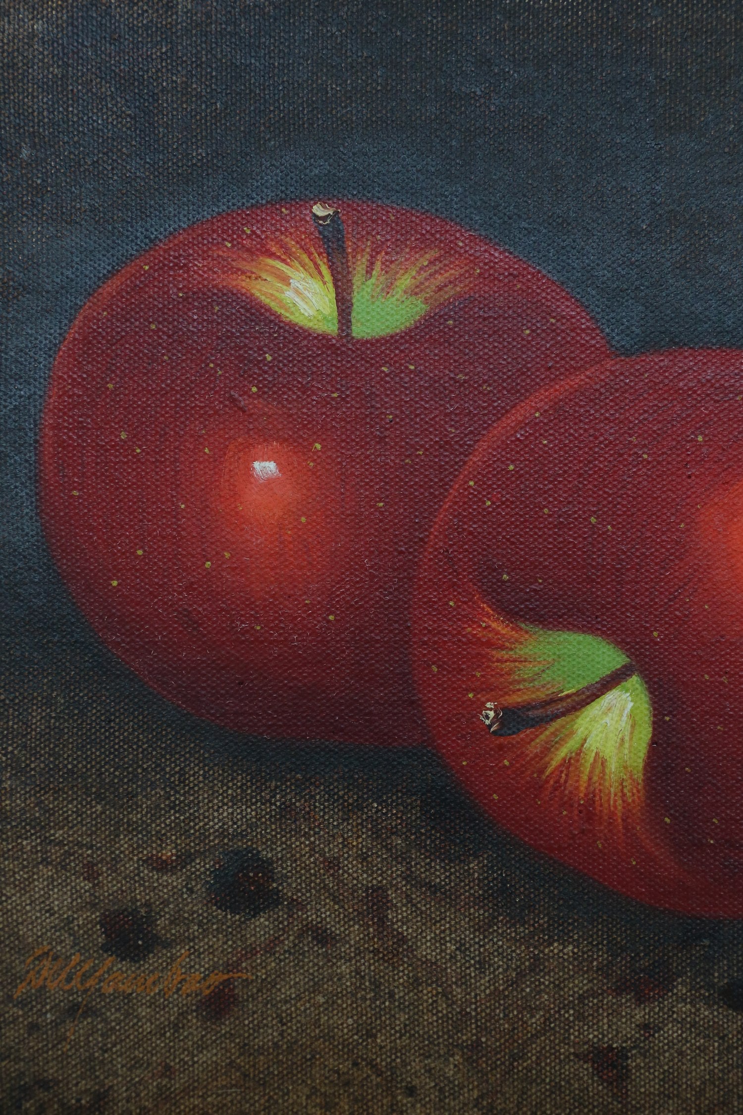 Still Life with Apples Painting — detail view