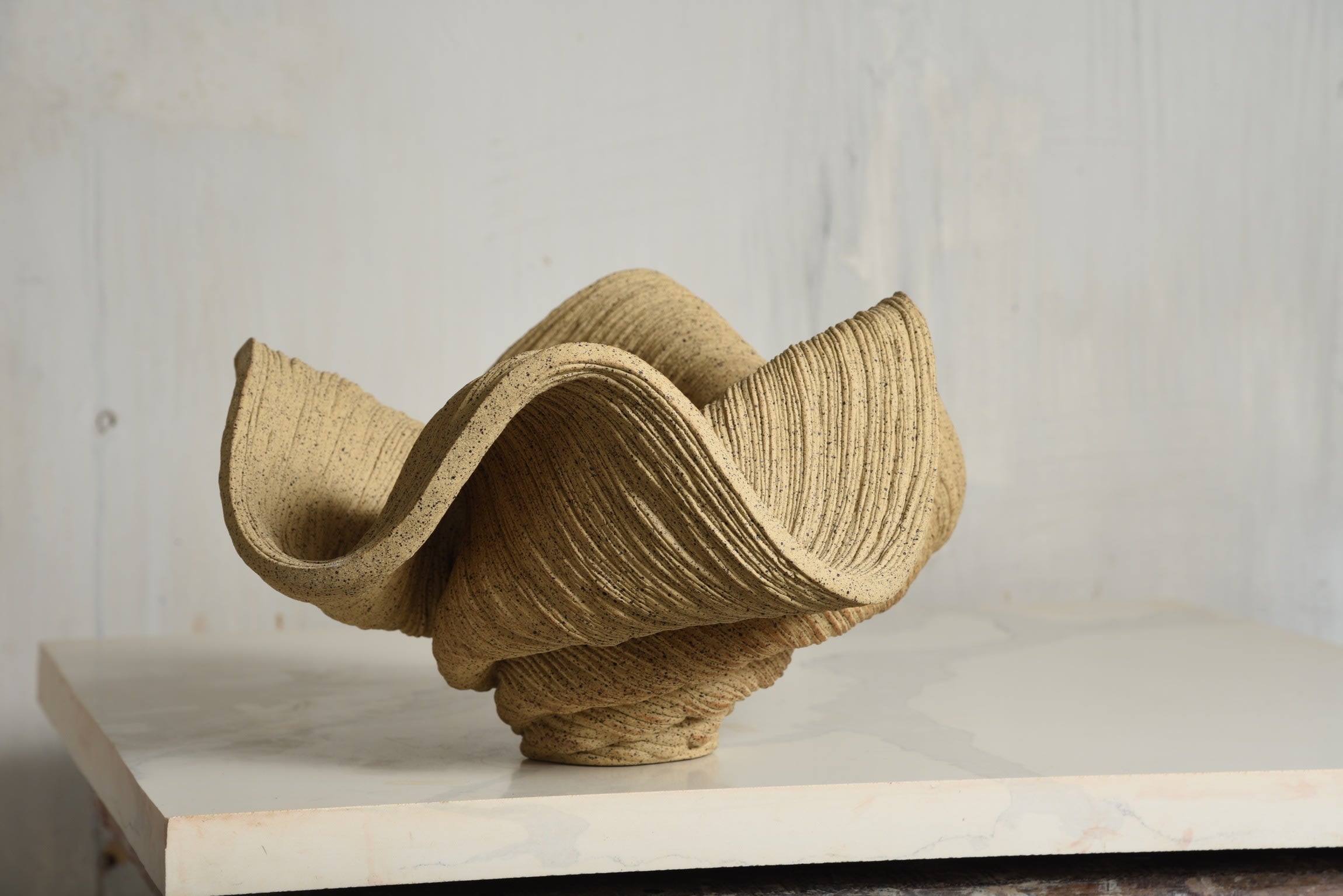 Wide Speckled Bowl — side angle