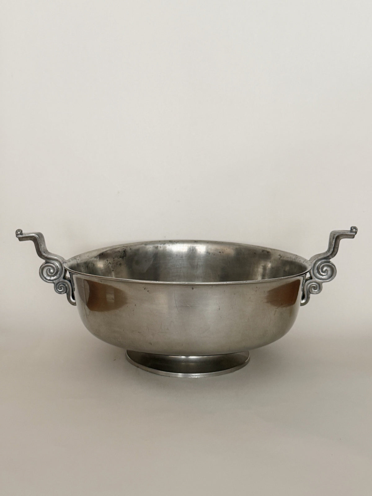 Edvin Ollers Pewter Bowl — side angle