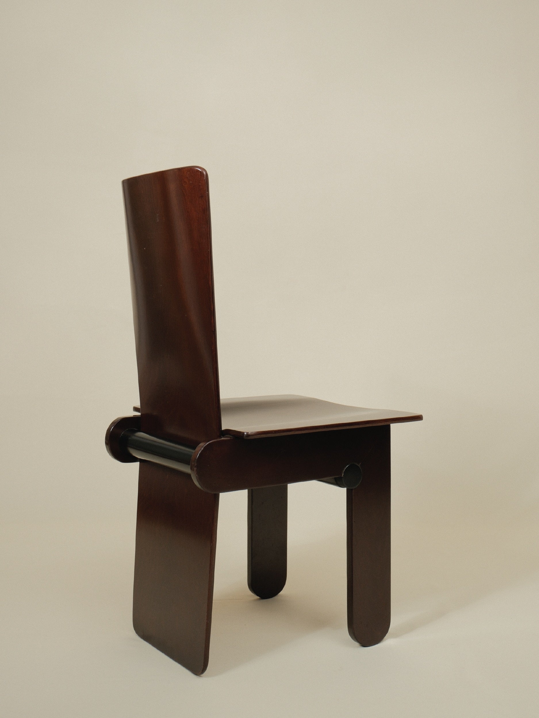 Carlo Scarpa Set of 4 Dining Wood Chairs — lifestyle setting