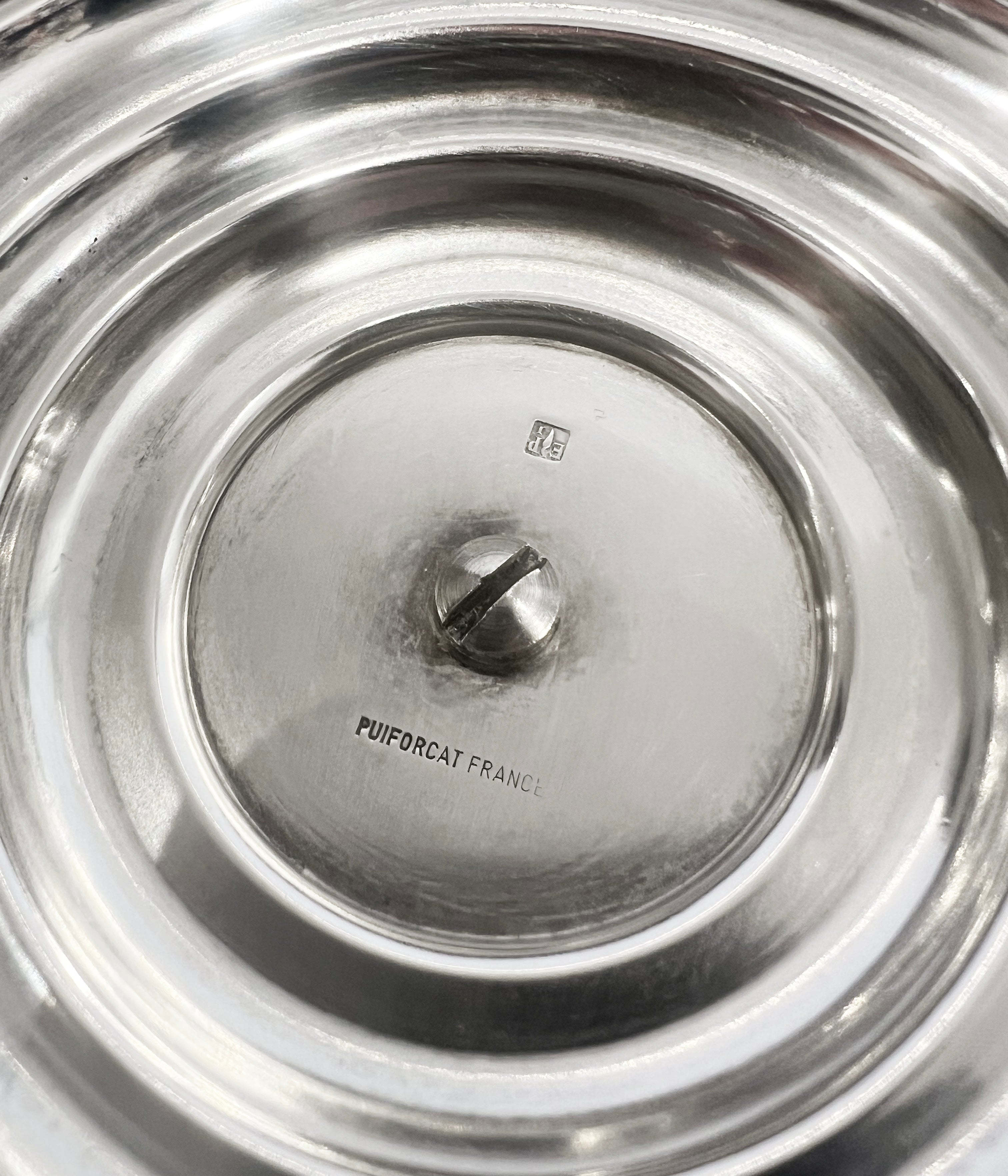 Maison Puiforcat, Silver-Plated Tazza after Jean Puiforcat, Art Deco Style, France, c.1990 — lifestyle setting