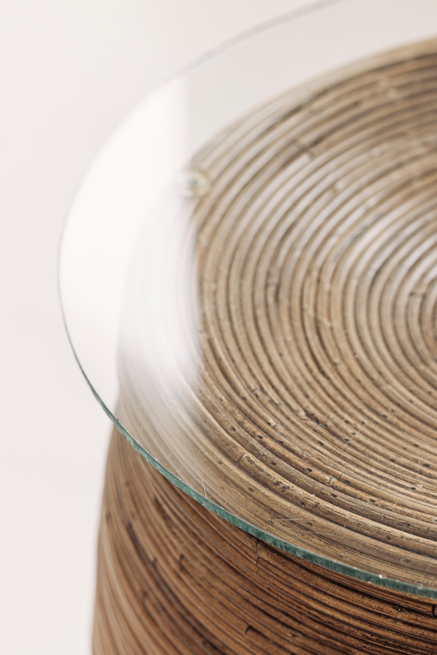 Reed side table with glass top, Italy 1960s — view 9