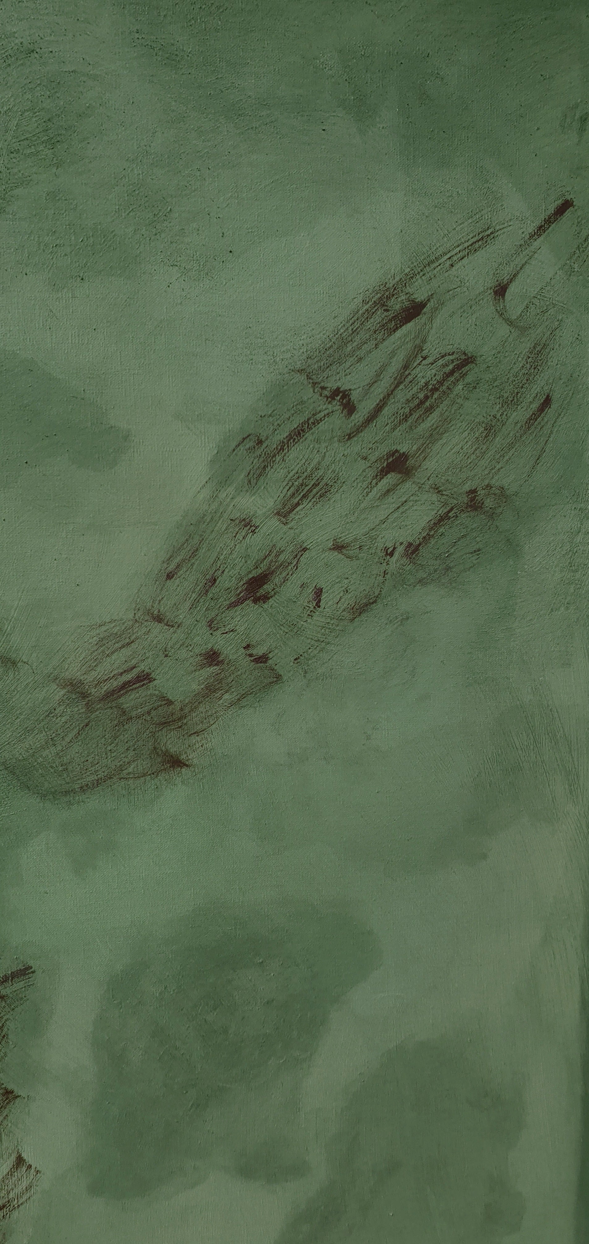 'Copenhague velvet' painting — side angle
