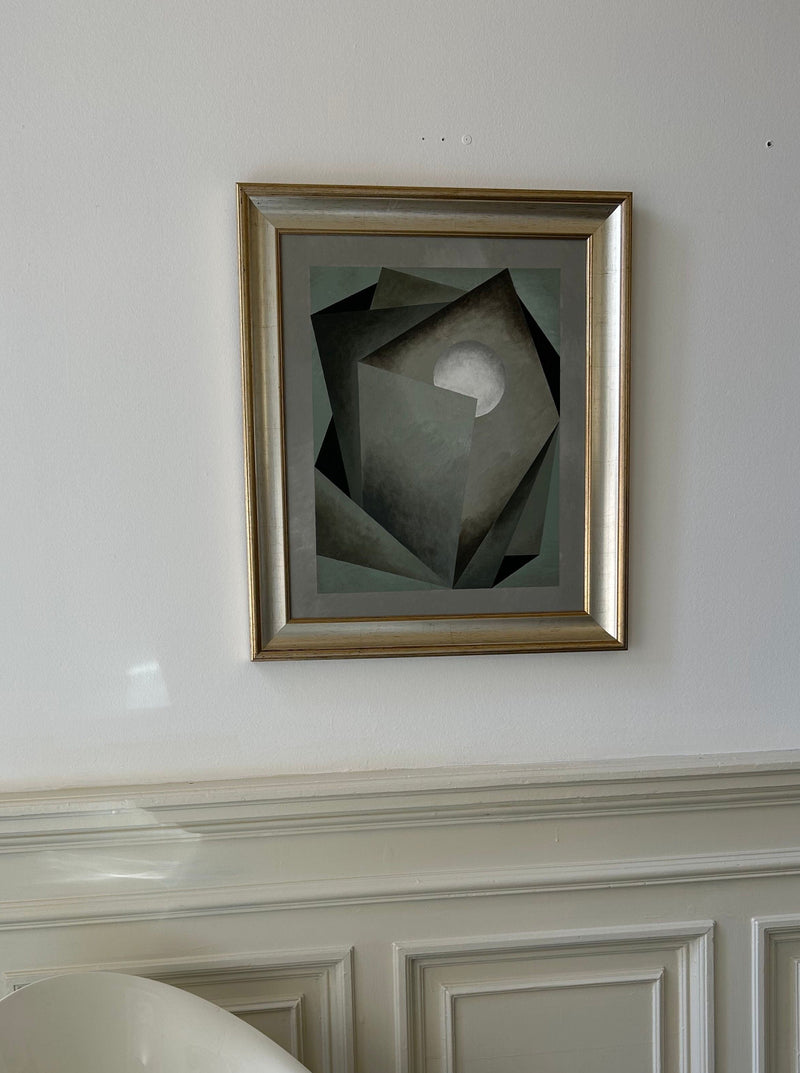 Nest Painting — framed artwork in neutral tones on wall
