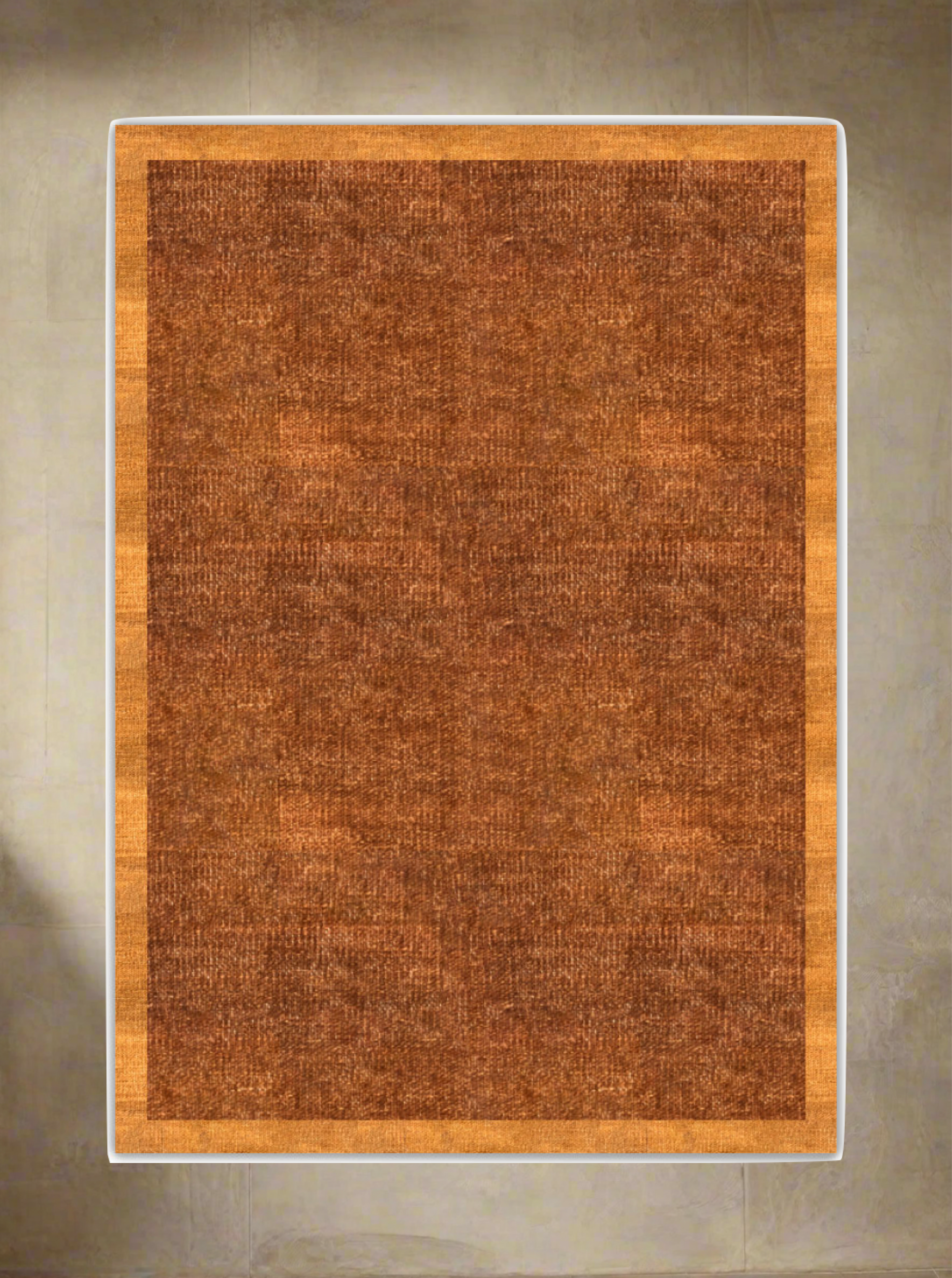 Contrast Border Kilim - Handwoven Rug — top view of warm brown tones