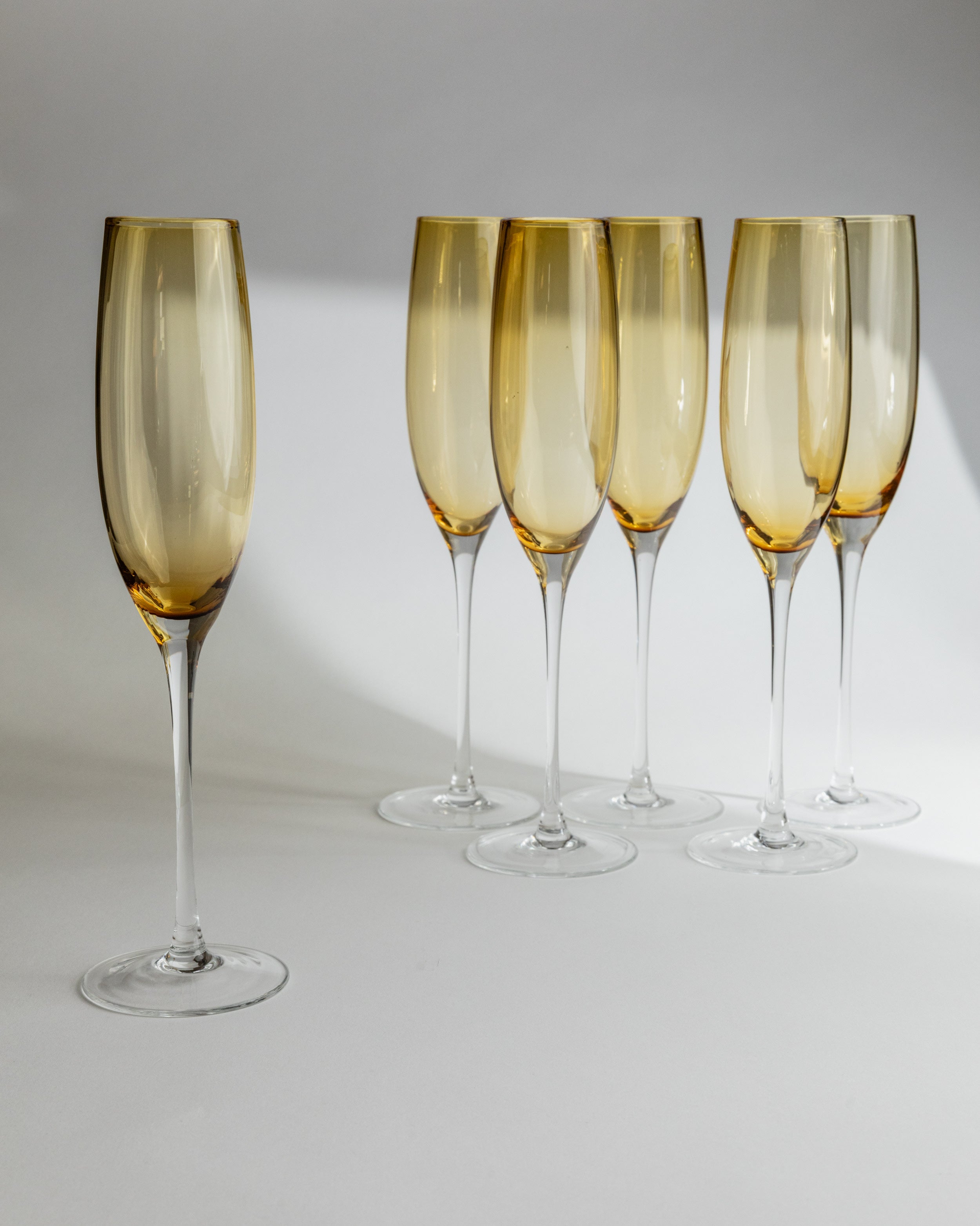 Verres à champagne en verre de Murano, ensemble de 6, MCM Italie années 1960