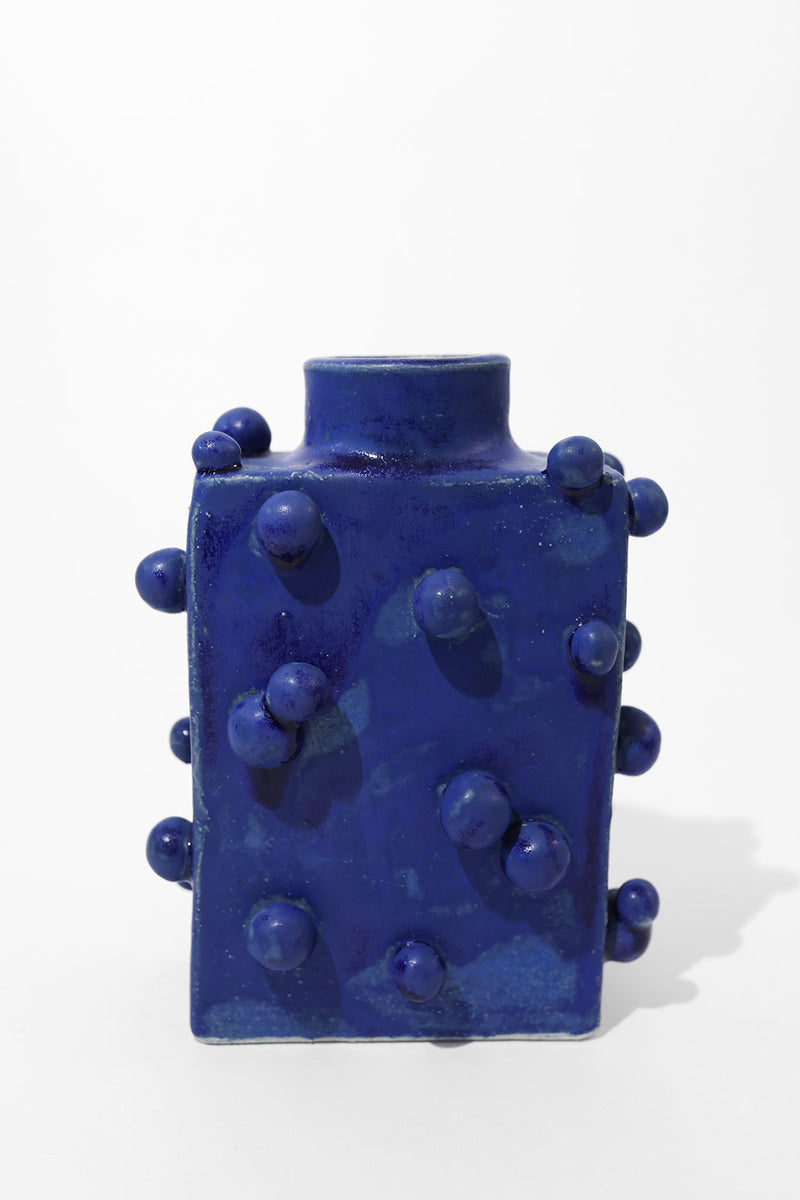 Ceramic Vase Sphères - Small azurite — side angle