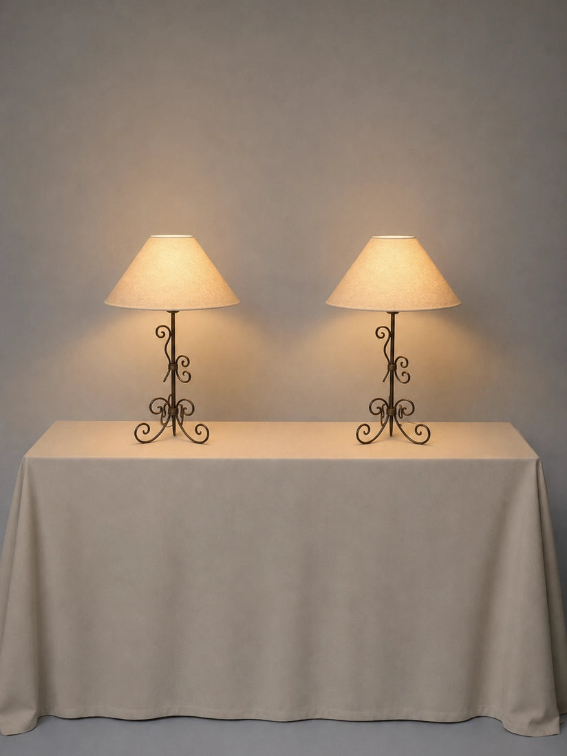 Vintage Table Lamp in Fabric - 1980s French Collection — detail view