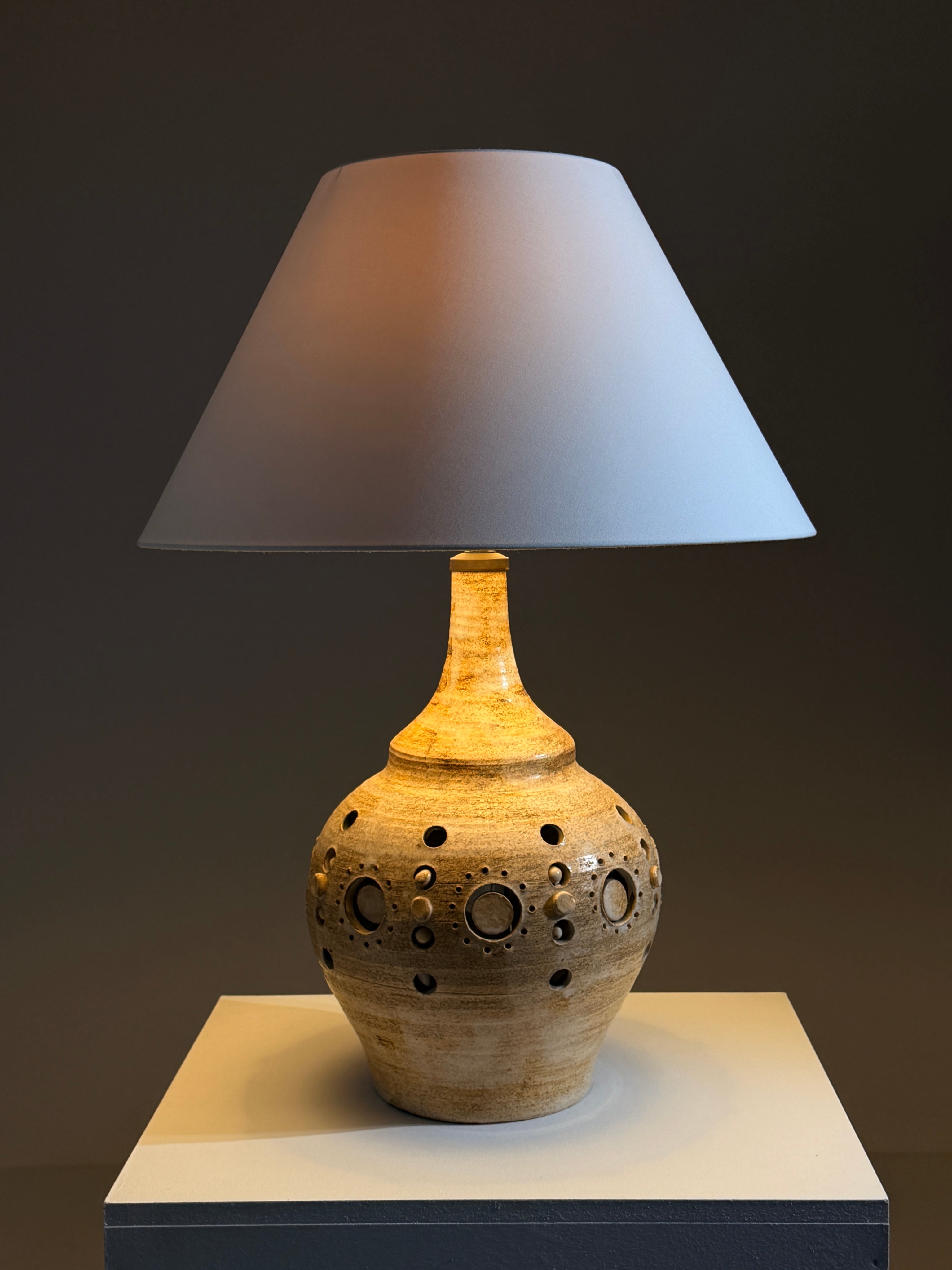 Large ceramic table lamp by Georges Pelletier, circa 1960 — alternate view