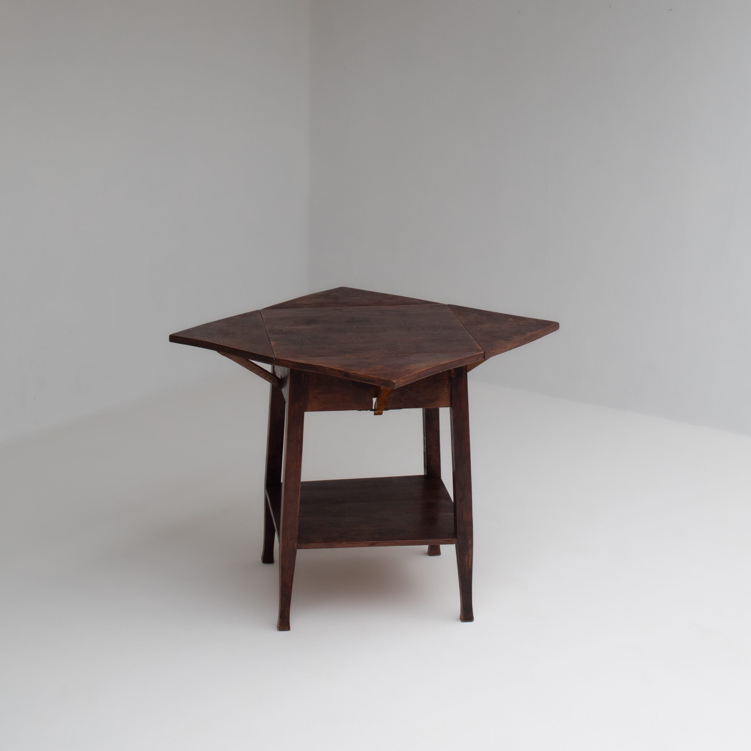 Art Deco Folding Side Table in Solid Wood — lifestyle setting