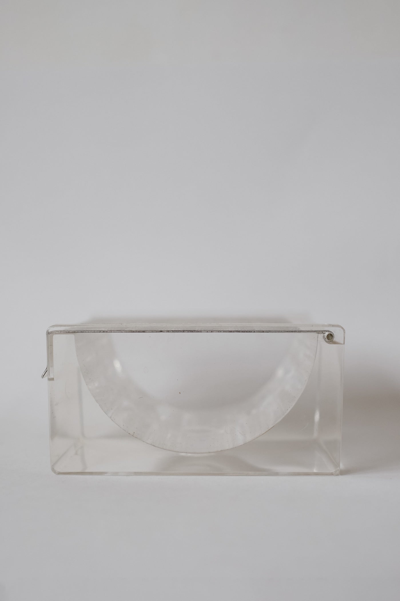 Mid-century Modern Jewelry Box — front view of clear acrylic design