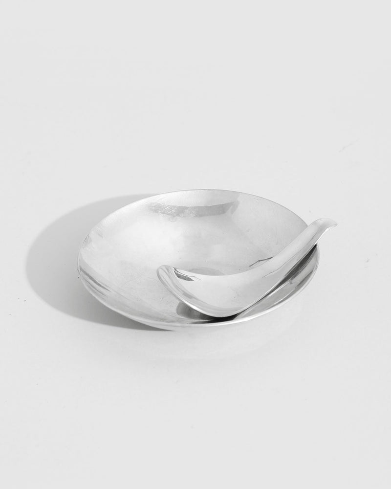 Sculptural Chrome Dish and Spoon by Villa | The Oblist