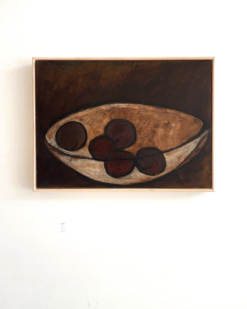 Five Plums Original Painting by Lara Voce | The Oblist — handcrafted, earthy tones