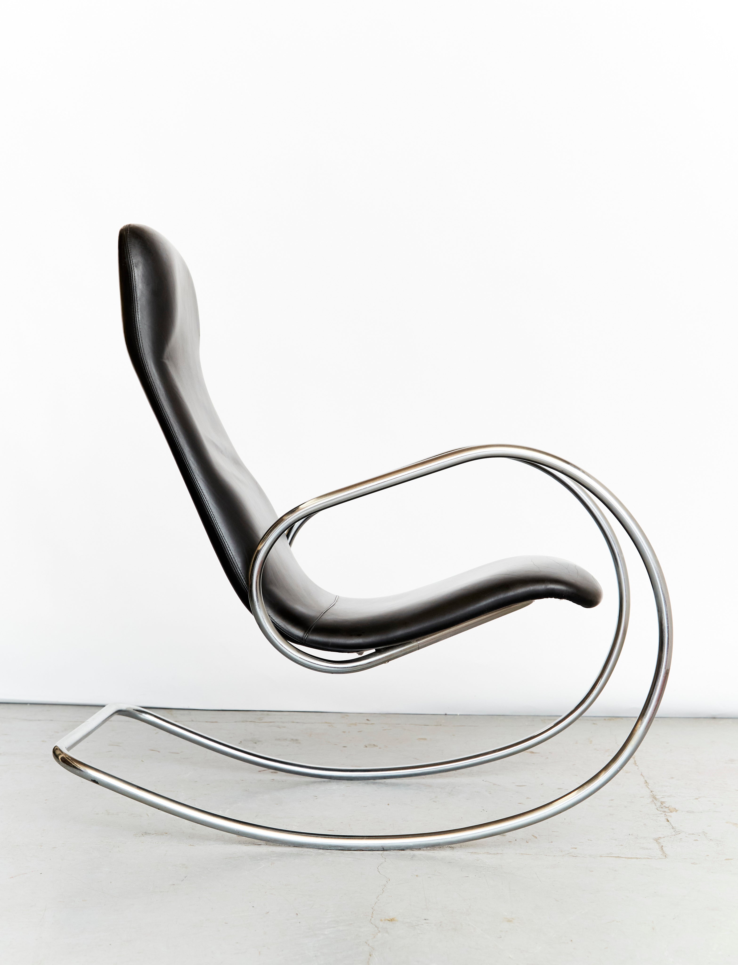 Chaise à bascule en porte-à-faux S826 en chrome par Ulrich Böhme