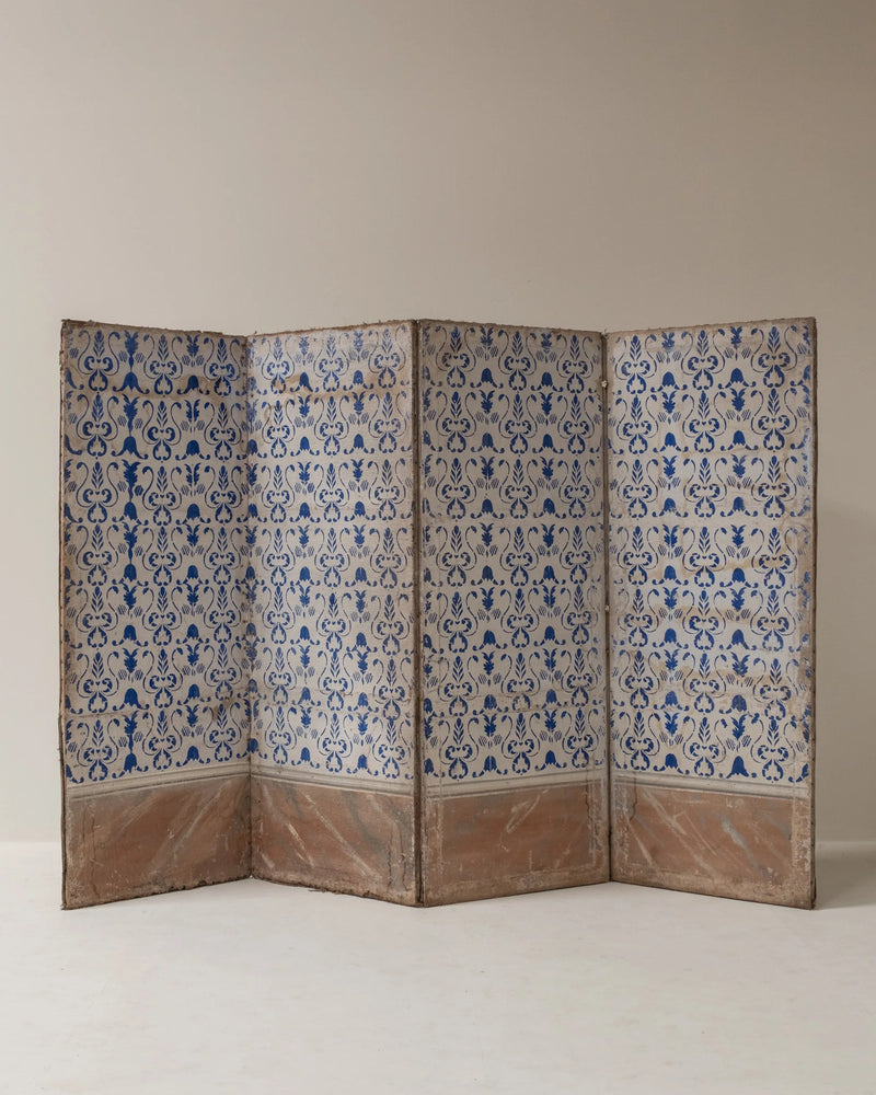 19th Century Italian Painted Four-Panel Screen (Paravent) by Paulette in 't Stad | The Oblist