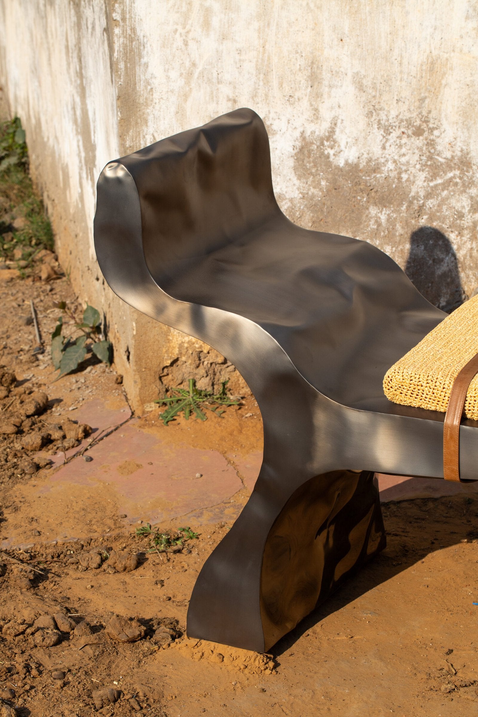 Stainless Steel Bench - Levitar Series by Nitush Aroosh — close-up