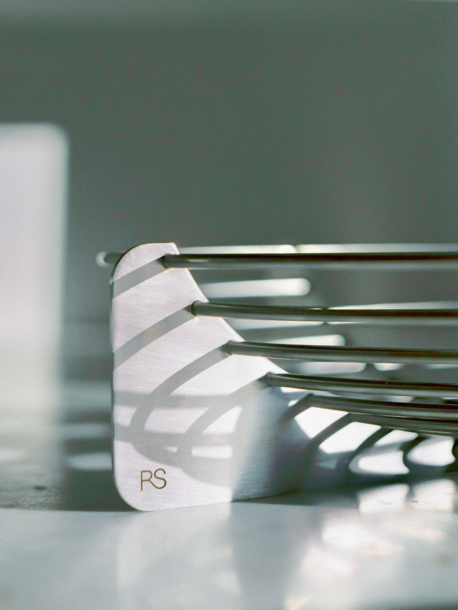 Draft Bowl Large — side angle showing brushed metal finish
