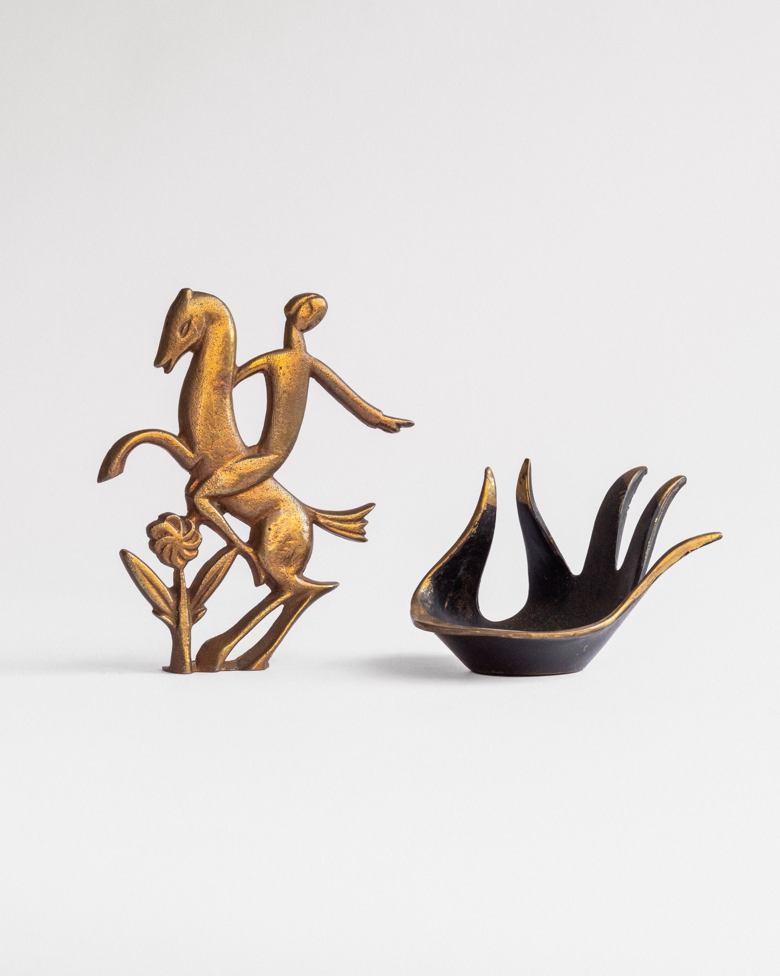Art Deco Brass Sculpture by Karl Hagenaure, Austria, 1930s — lifestyle setting