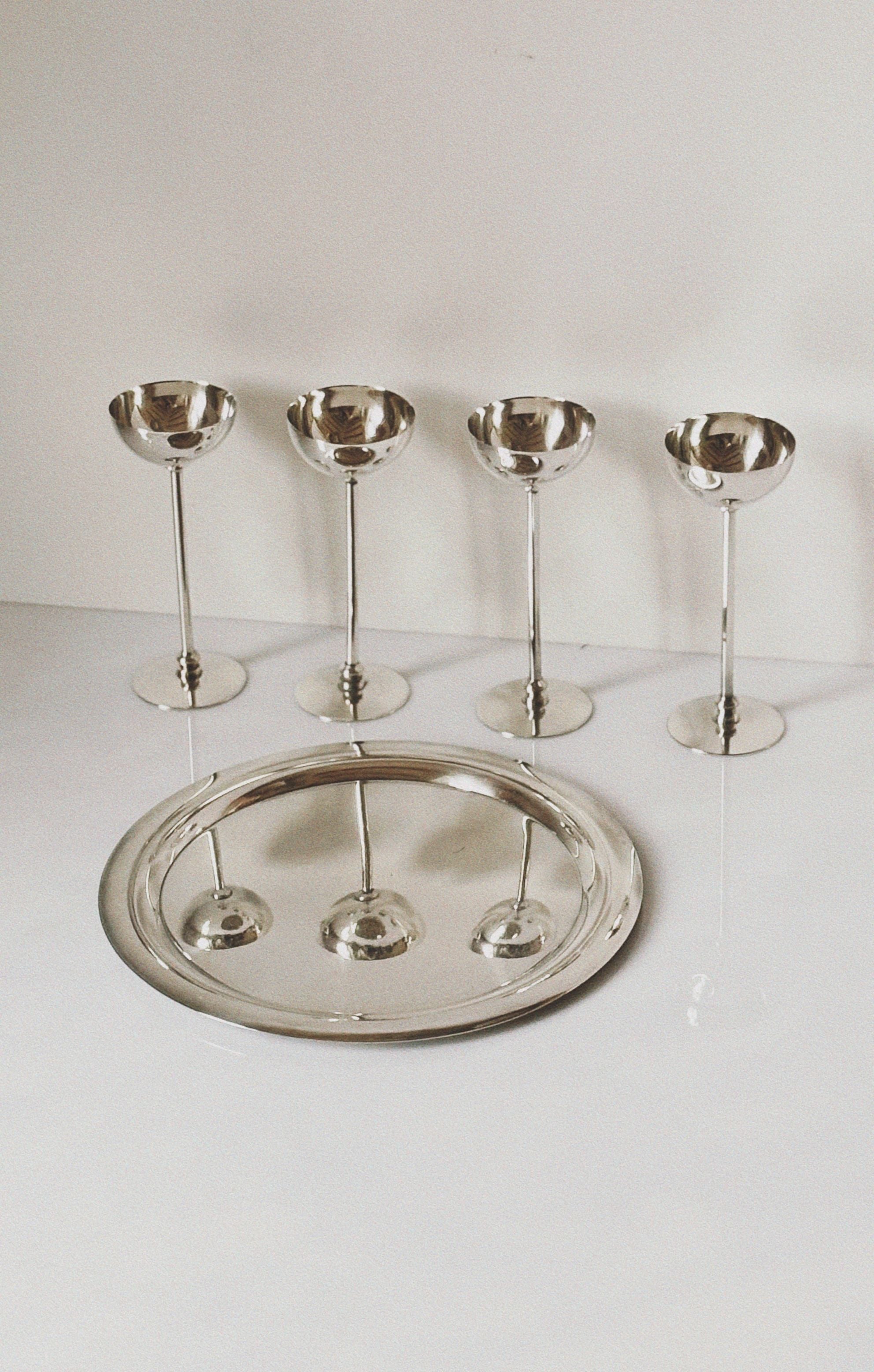 Silver Plated Server Set, Poland 70s