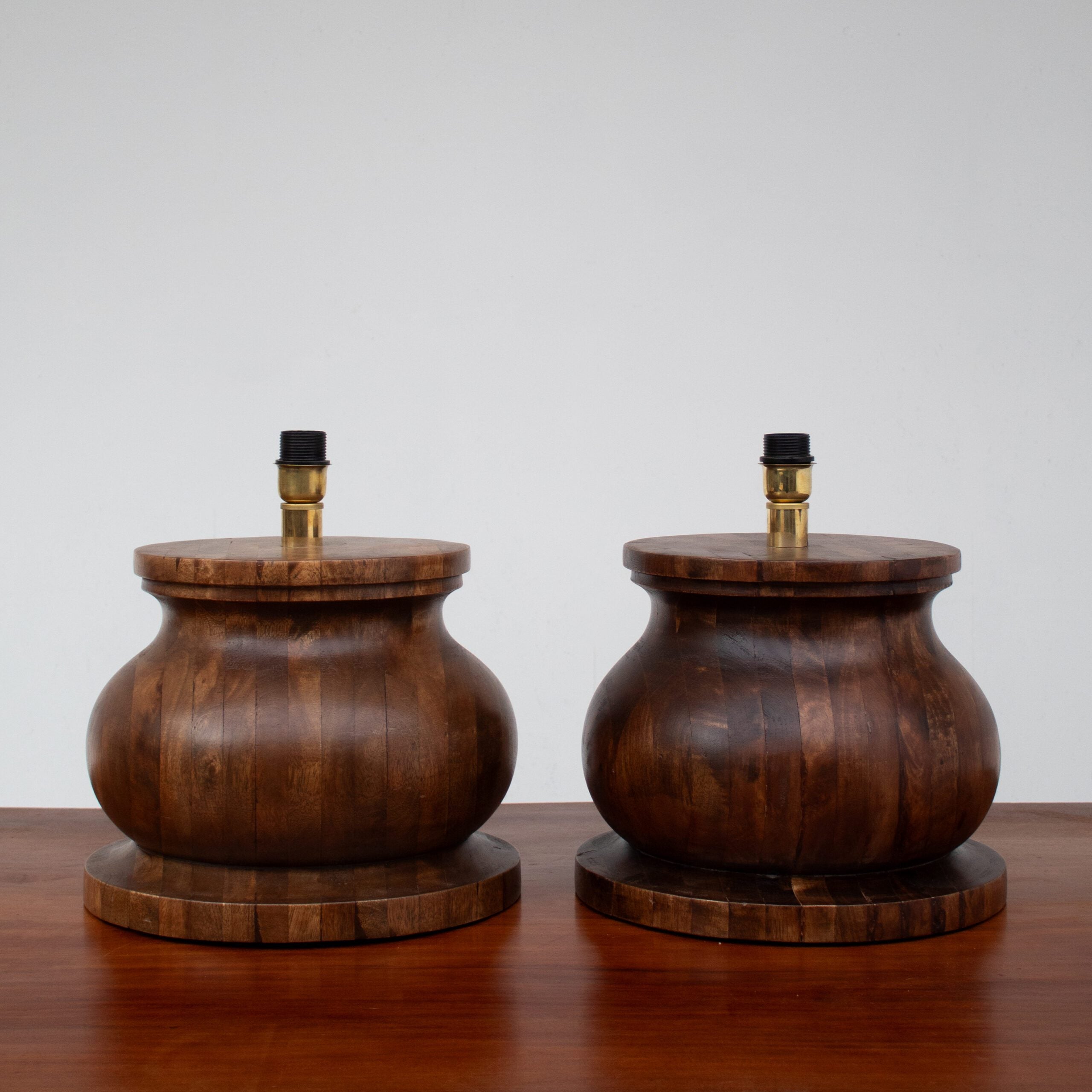 Sculptural Walnut Table Lamp — alternate view