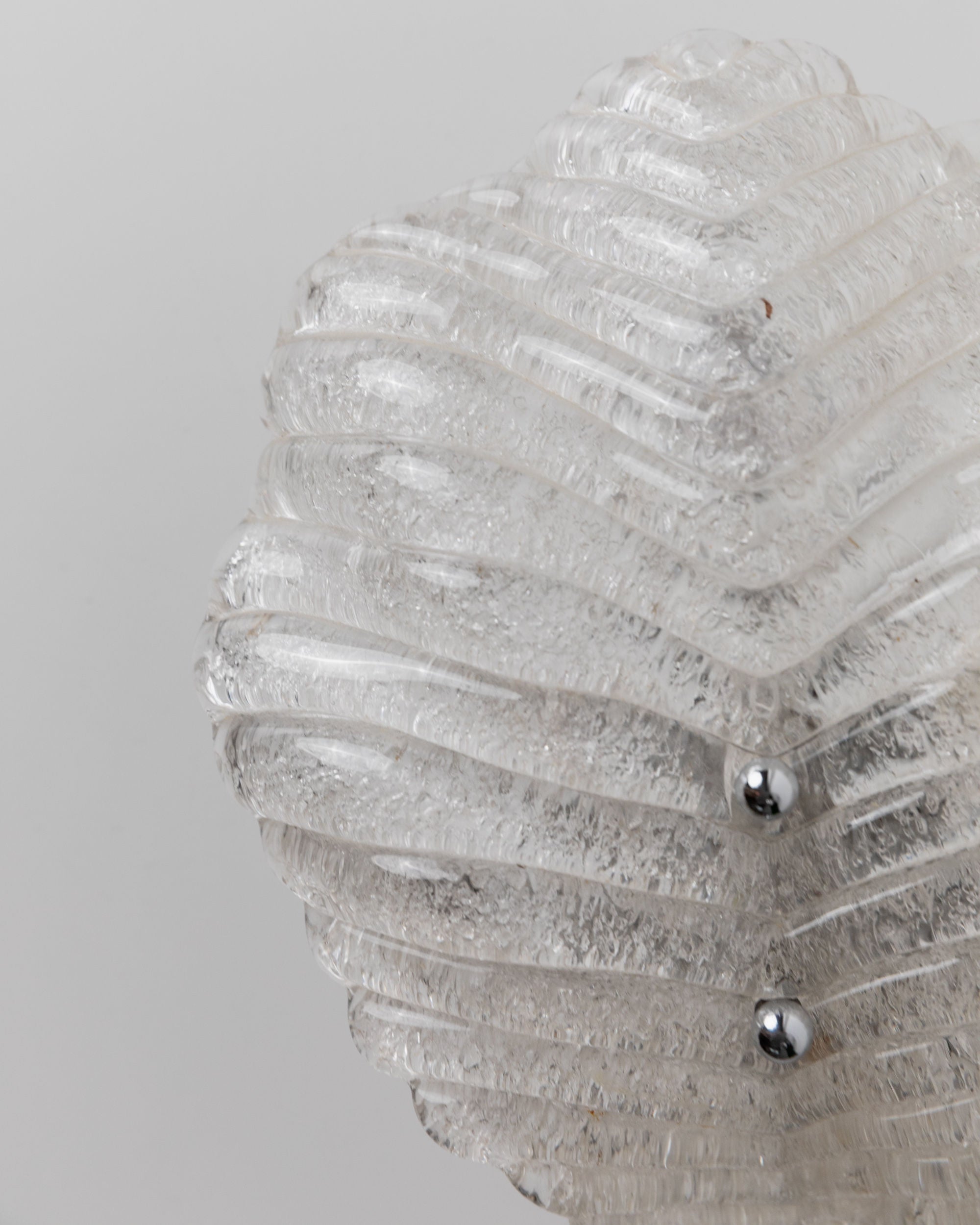 Vintage Murano Glass Wall Lamp for Honsel Lamps — close-up of textured glass surface