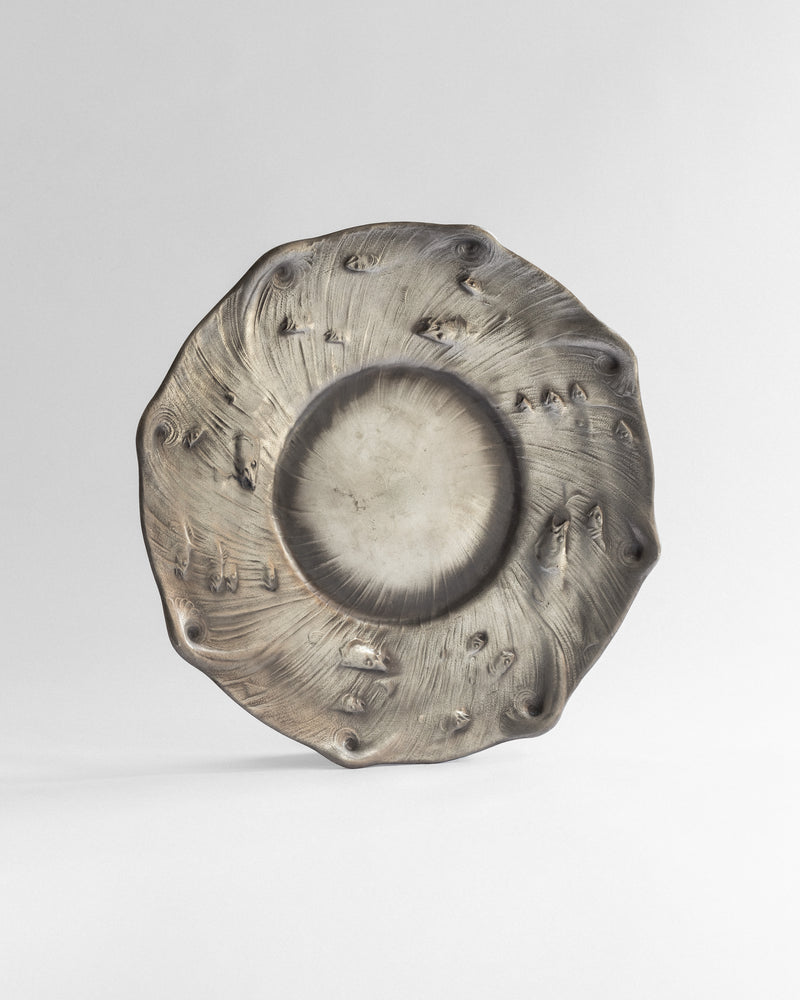 Large Art Nouveau-Style Pewter Plate by Olof Ahlberg, Sweden by Spigel | The Oblist