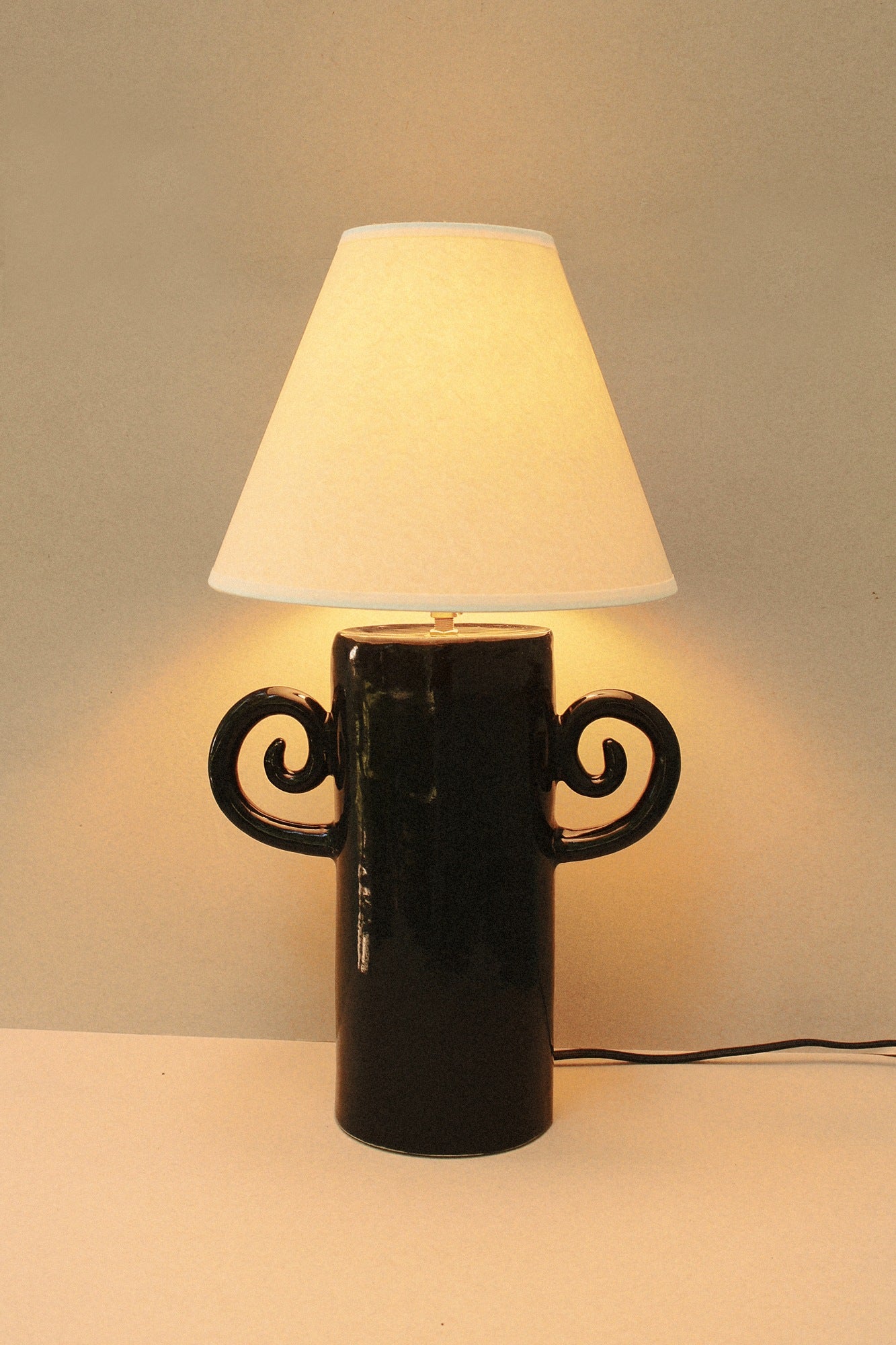Espiral Lamp (Negro) by Casa Veronica | The Oblist — black ceramic, modern design
