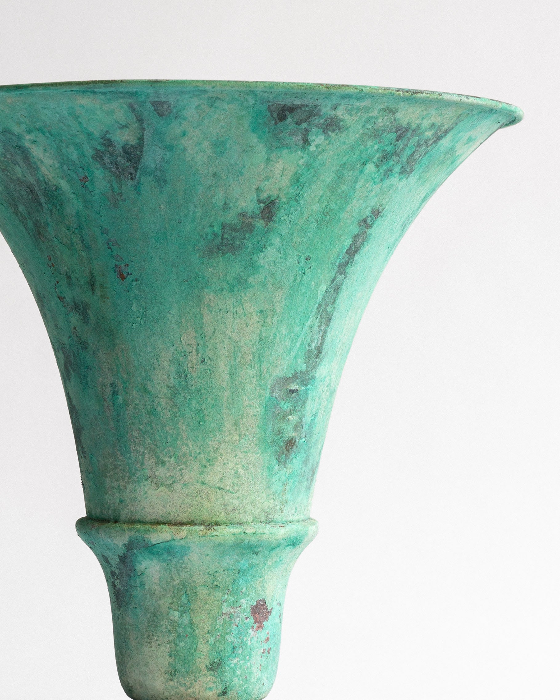 Art Deco Uplighter with Verdigris Patina, 1930s — close-up