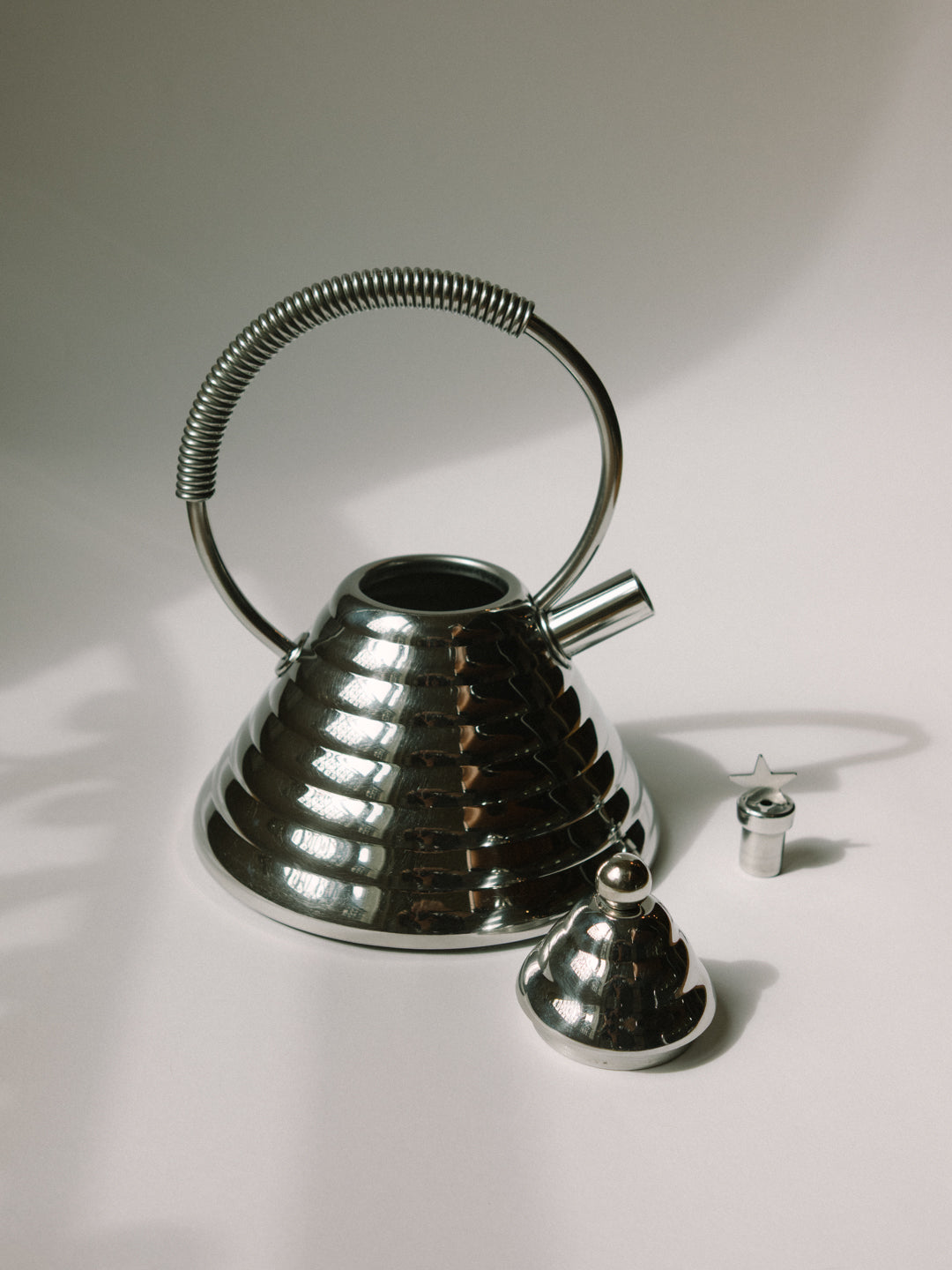 Stella Whistling Teapot by Marina Sgarbi — Italy, c. 1980s — lifestyle setting