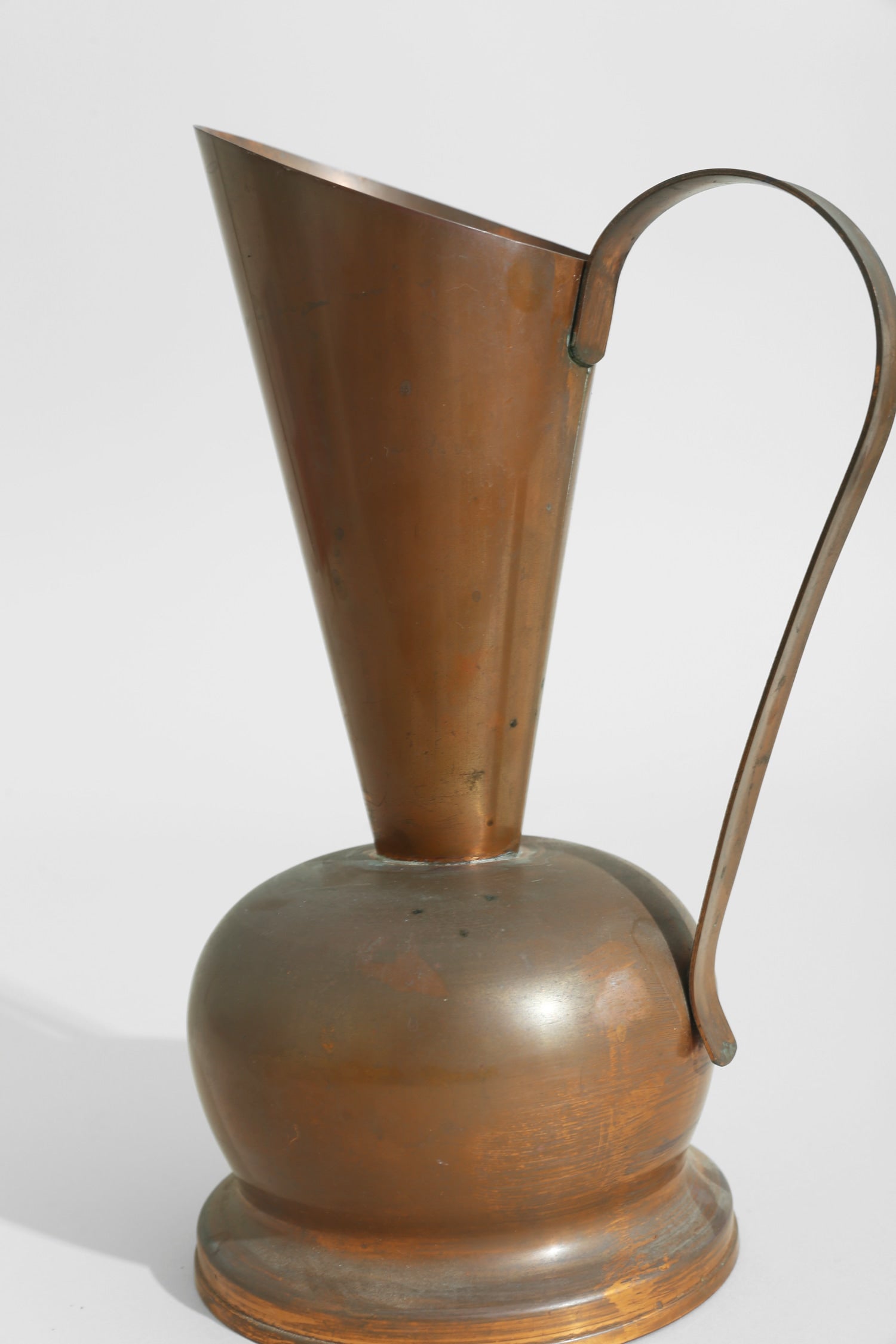 Copper Sculpture Pitcher — detail view