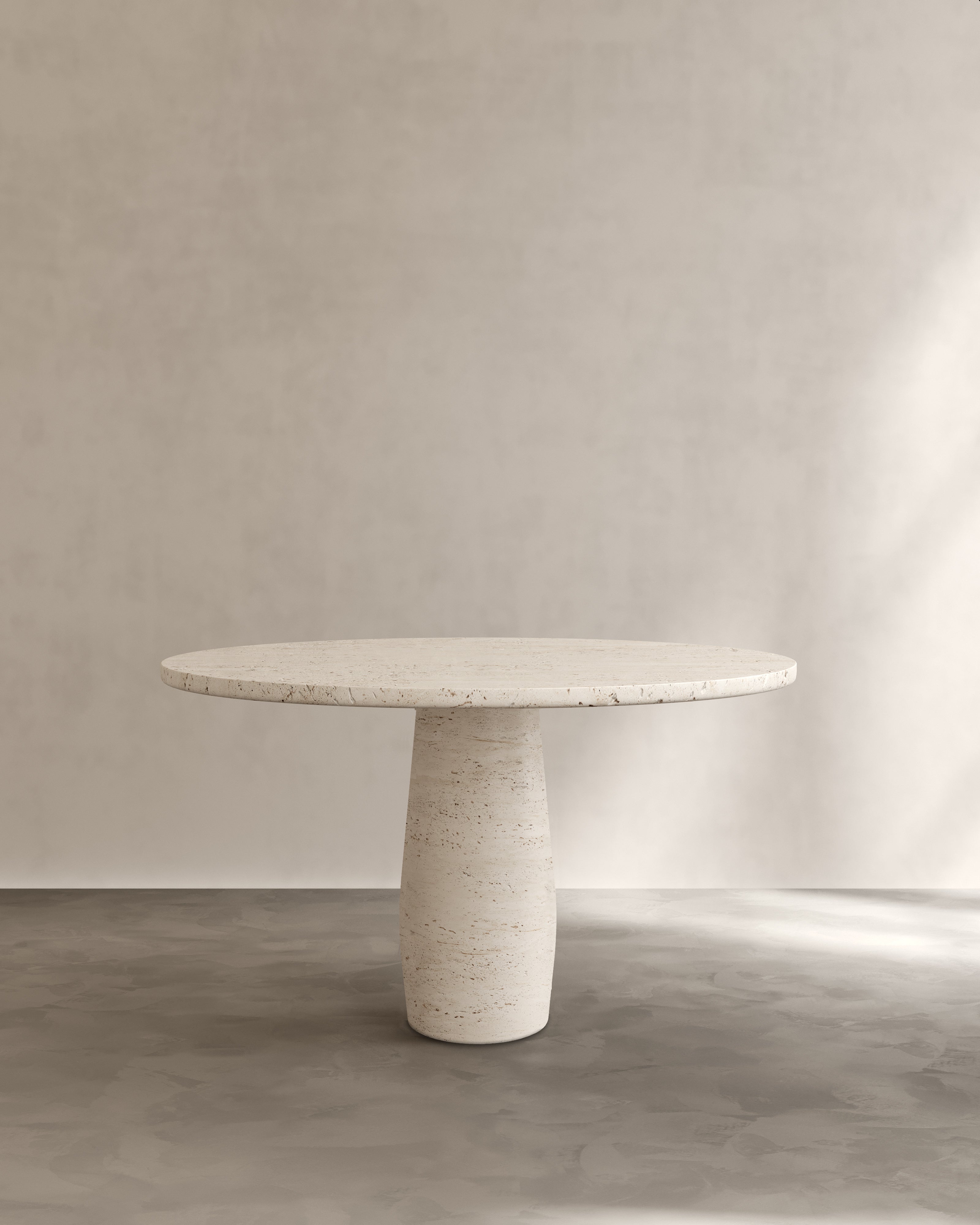 Raffaella Table II — close-up of round stone top and base