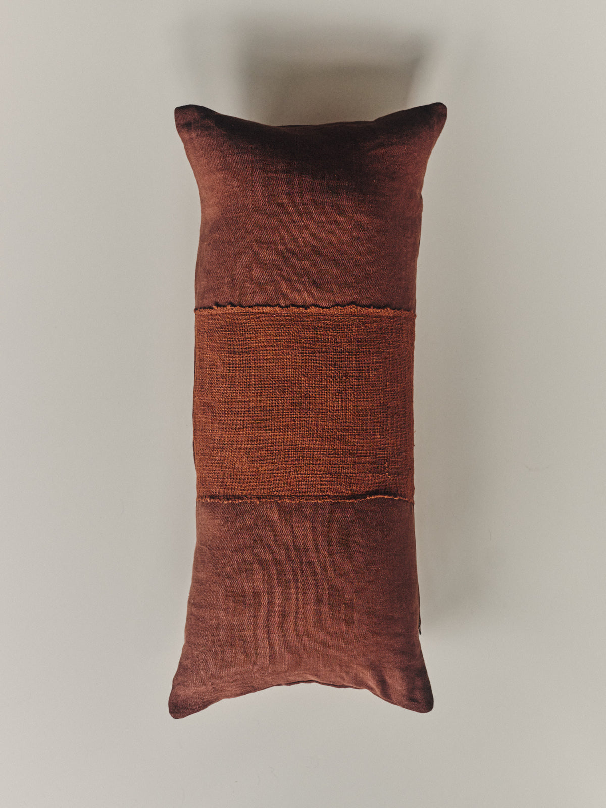Handwoven brown cushion in hemp and cotton  by Elle La | The Oblist