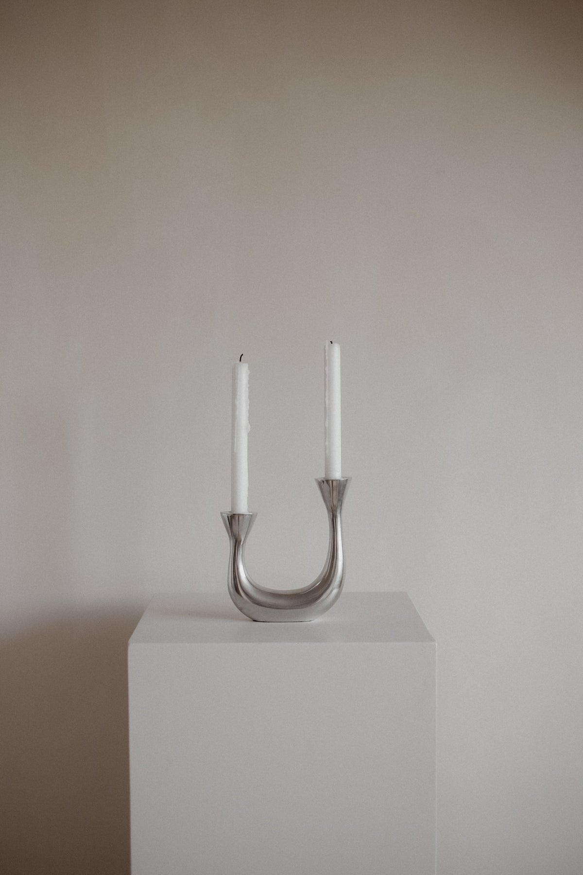 Sculptural Harmony Double Taper Candelabra by septembre studios | The Oblist