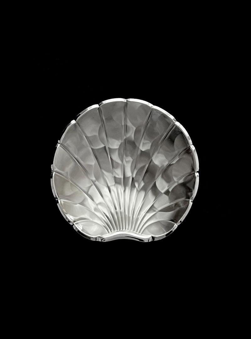 Vintage silver-plated scalloped shell serving dish