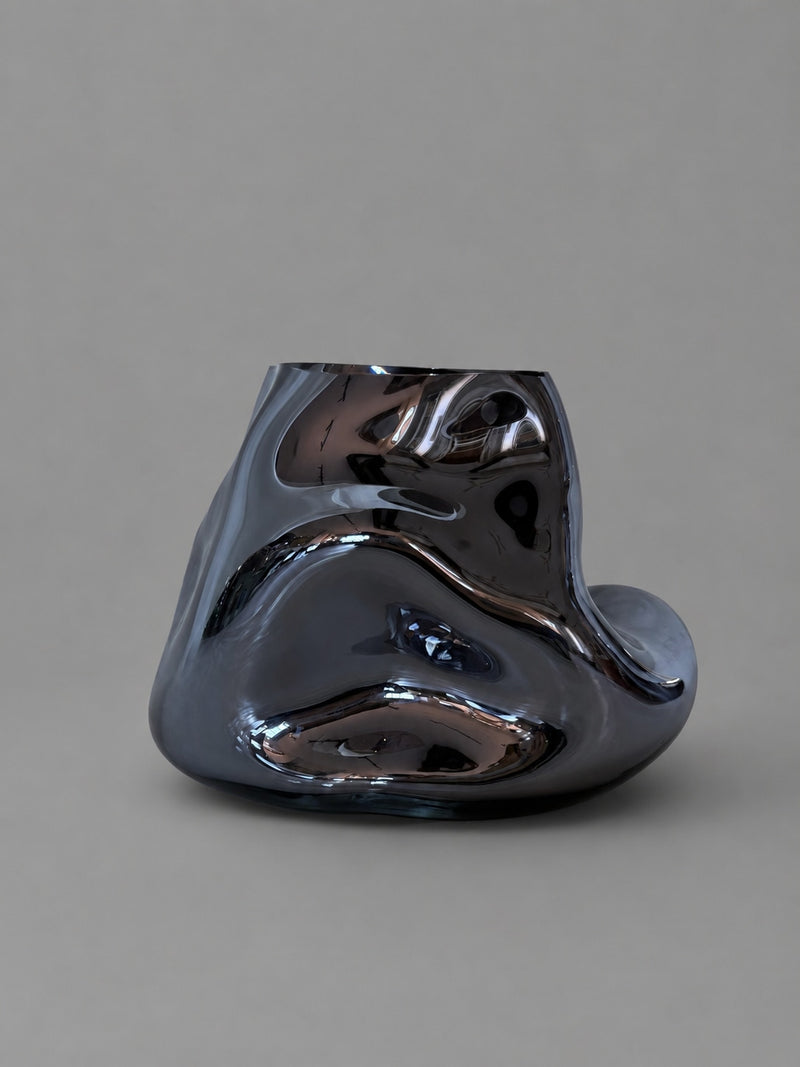 'Smoke Wave III' Blown Glass Vase — detail view