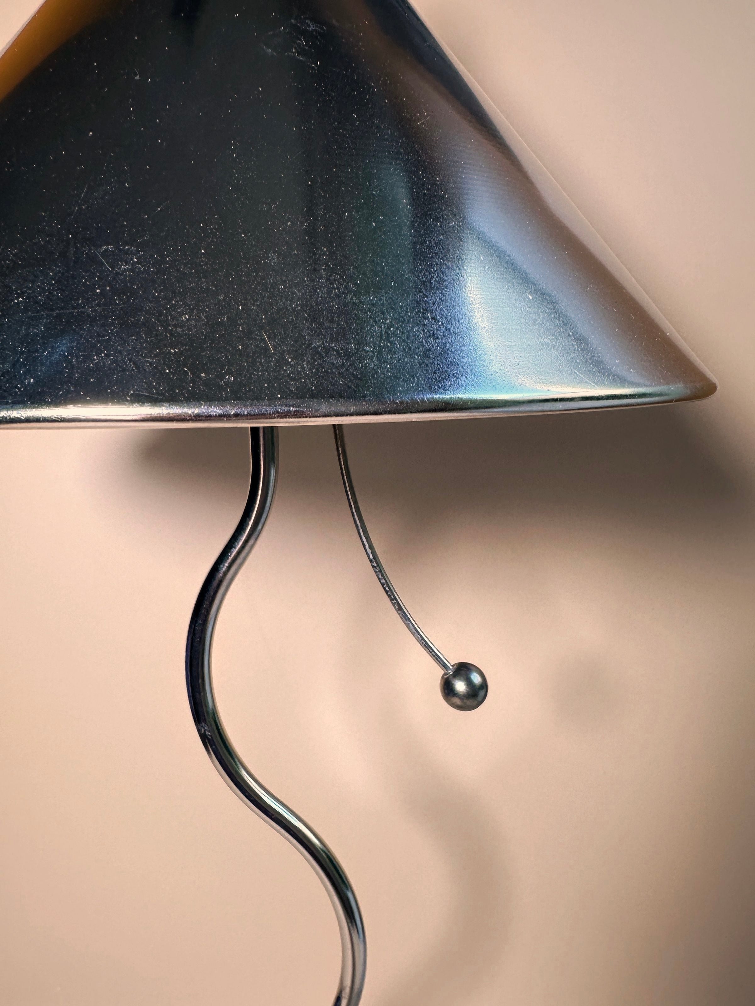 Postmodern Wavey Chrome Table Lamp