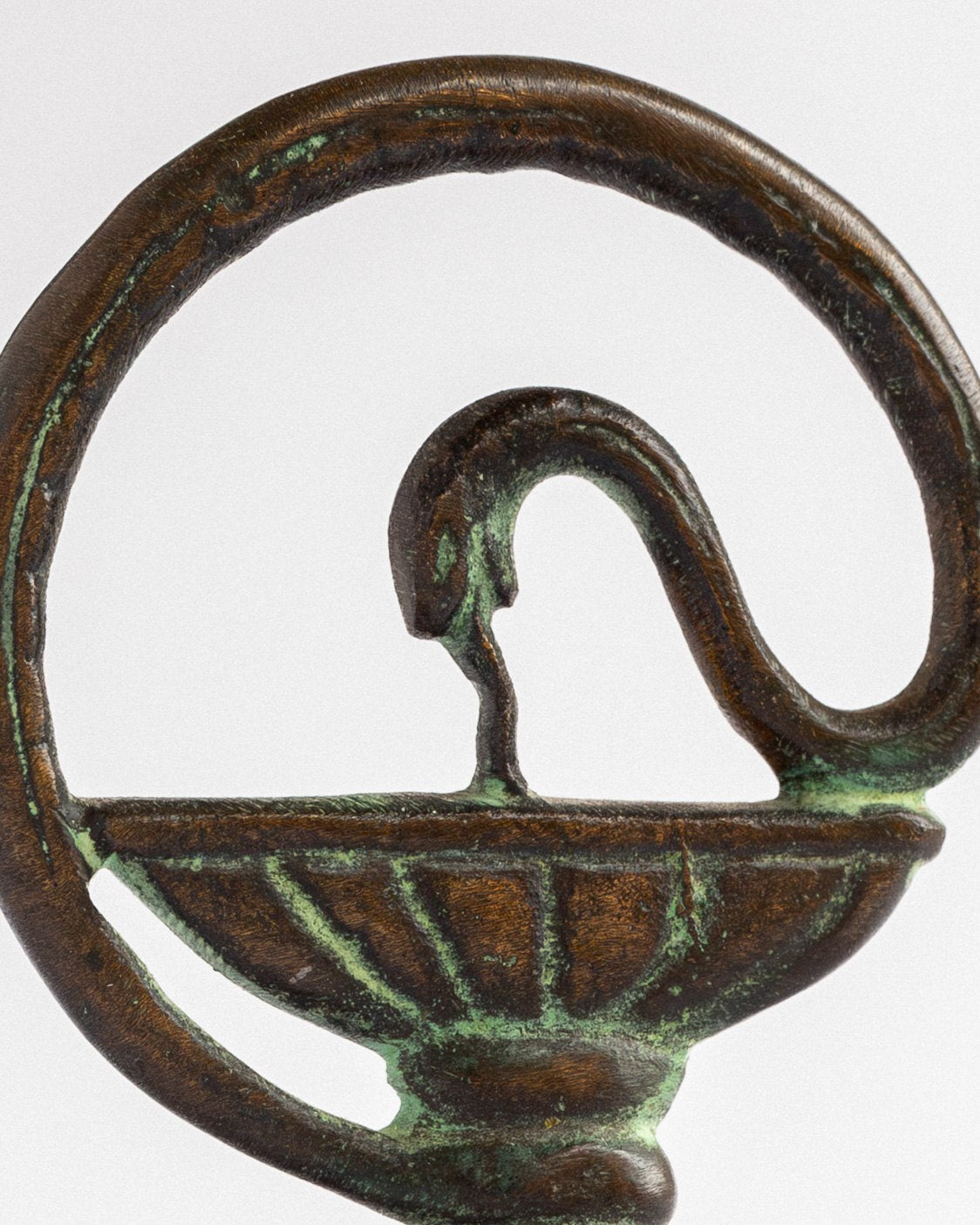Art Deco Bronze Serpent Seal, Sweden, 1930s — side angle